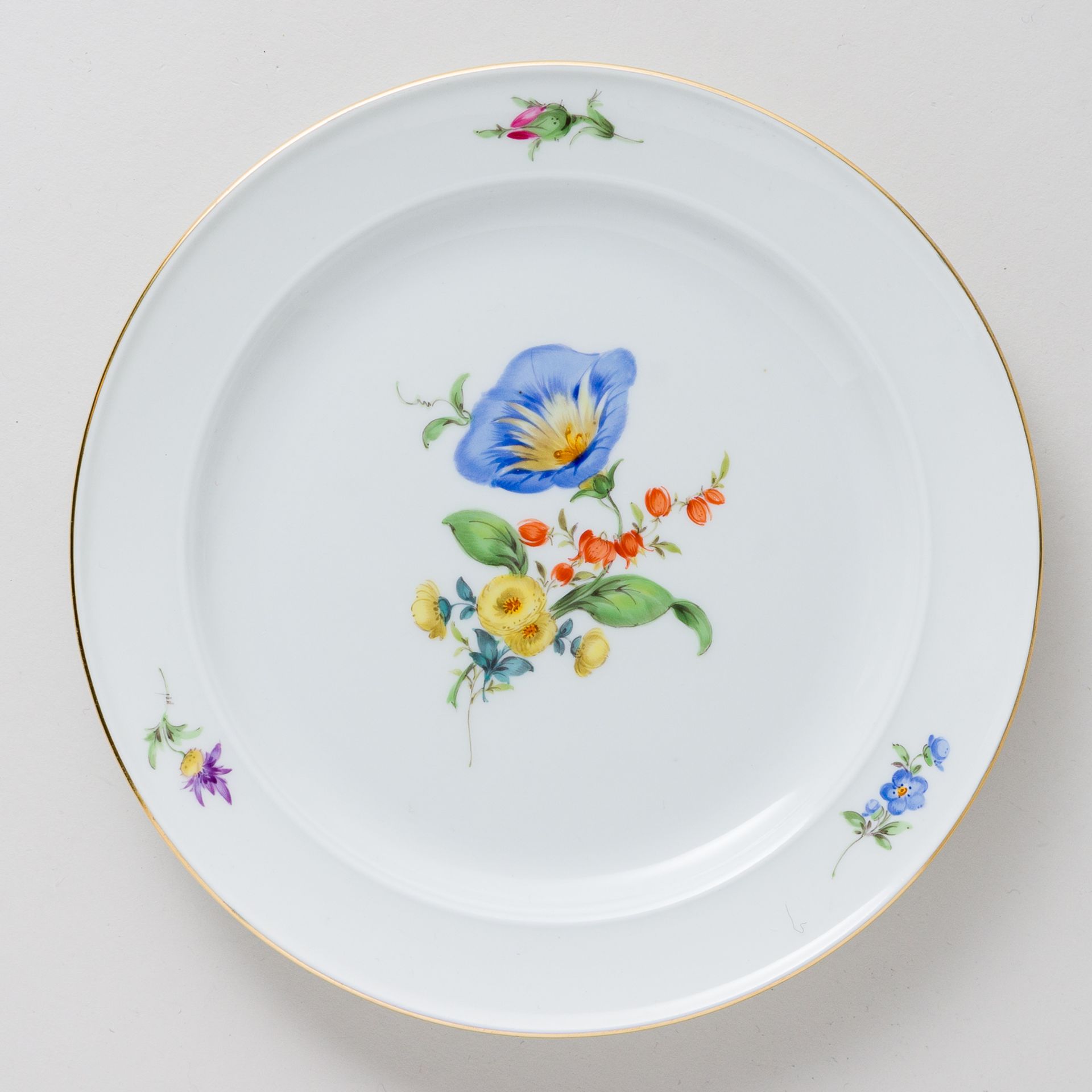 Meissen 6 x Brotteller Bunte Blume 2. Wahl nach 1934 Börner - Image 8 of 13