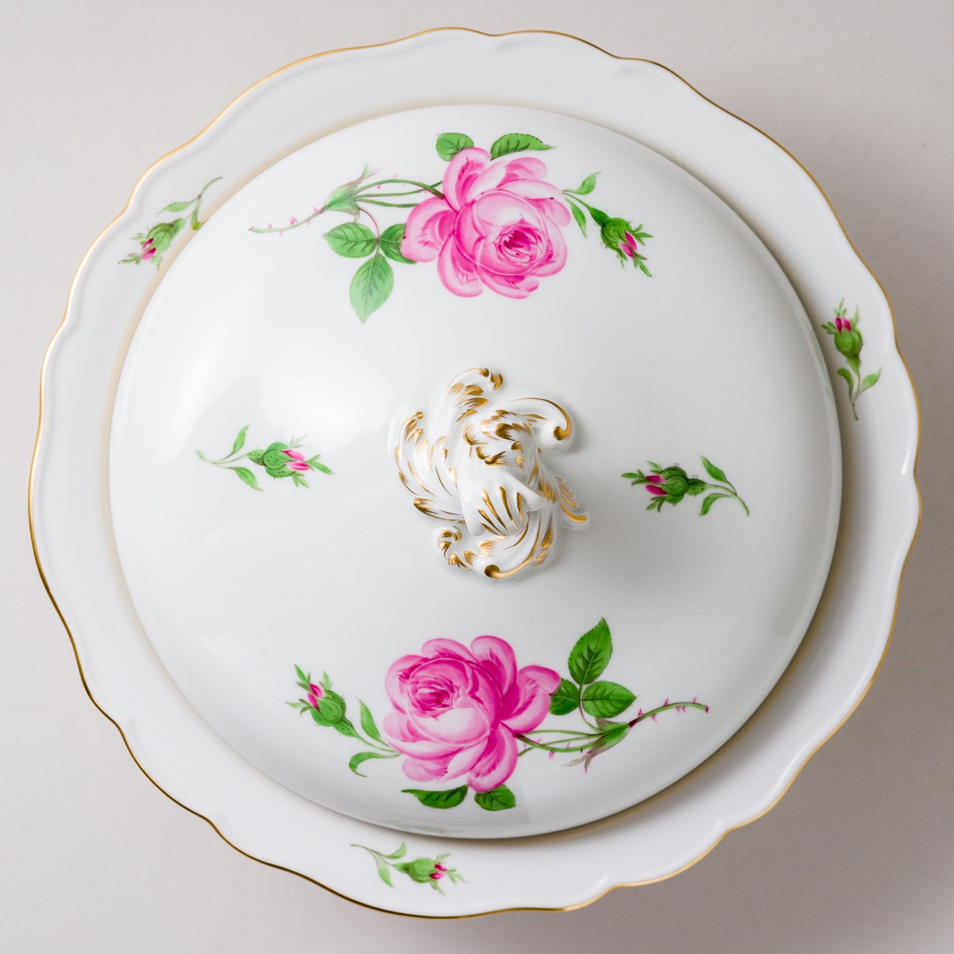 Meissen Speiseservice für 6 Personen 24 Teile Rote Rose nach 1934 - Image 6 of 27