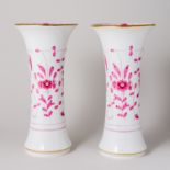 Meissen 2 x Vase Indisch Purpur Reich 26 cm 1. Wahl