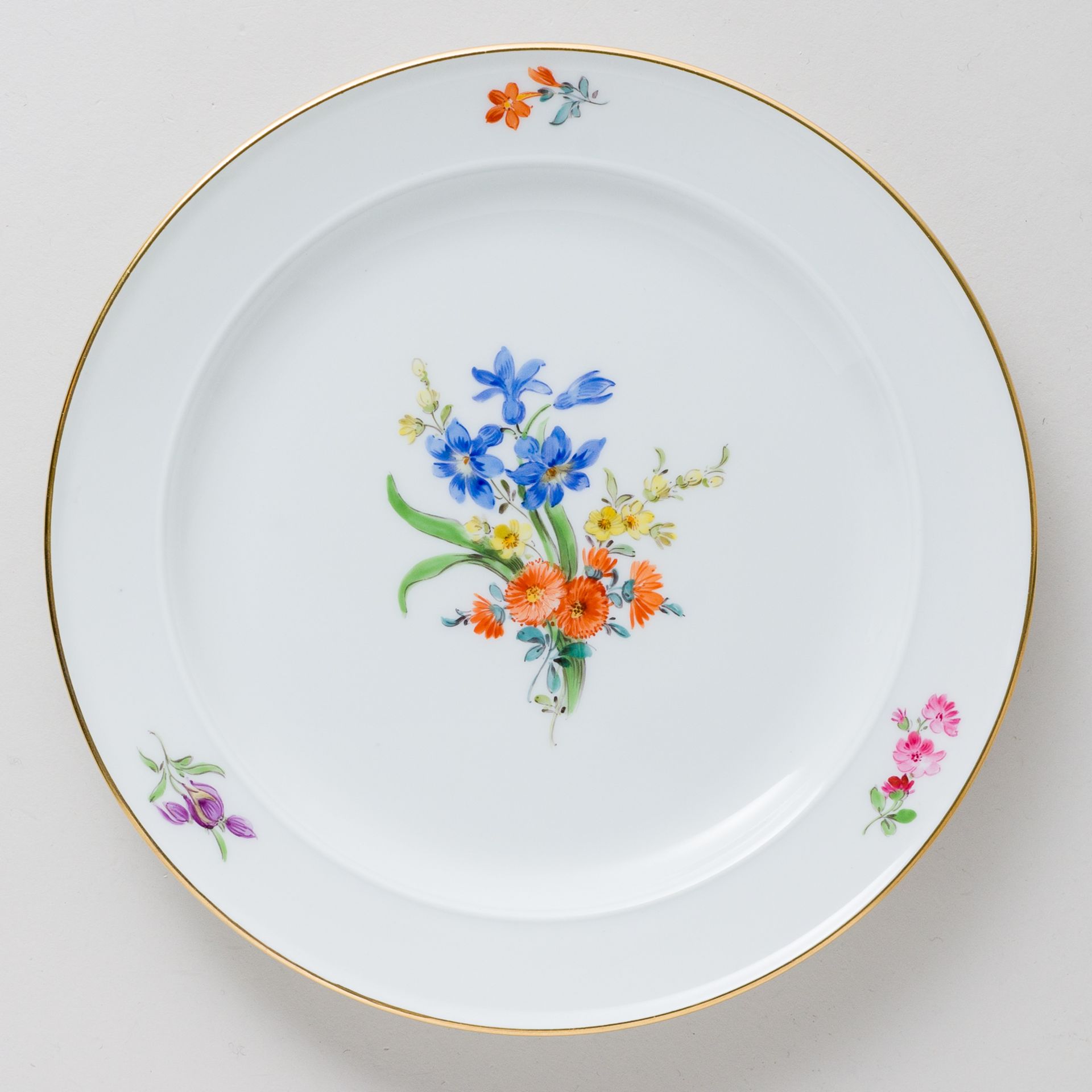 Meissen 6 x Brotteller Bunte Blume 2. Wahl nach 1934 Börner - Image 4 of 13