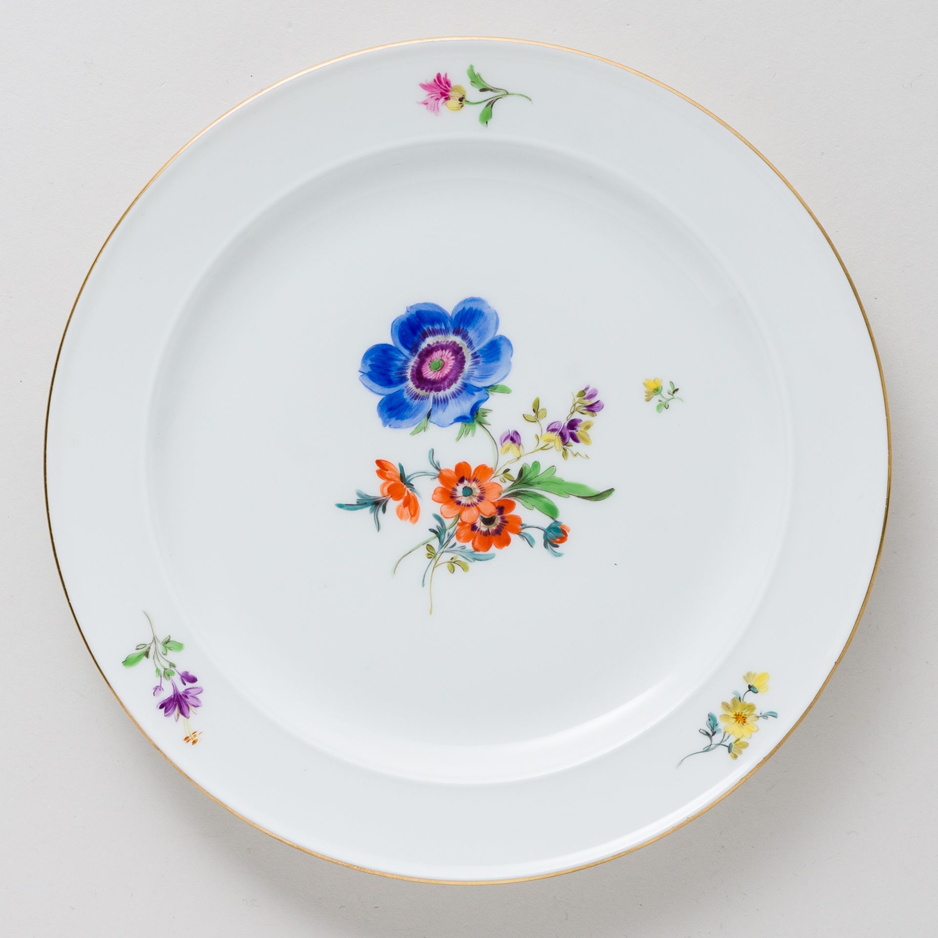 Meissen 6 x Brotteller Bunte Blume 2. Wahl nach 1934 Börner - Image 6 of 13