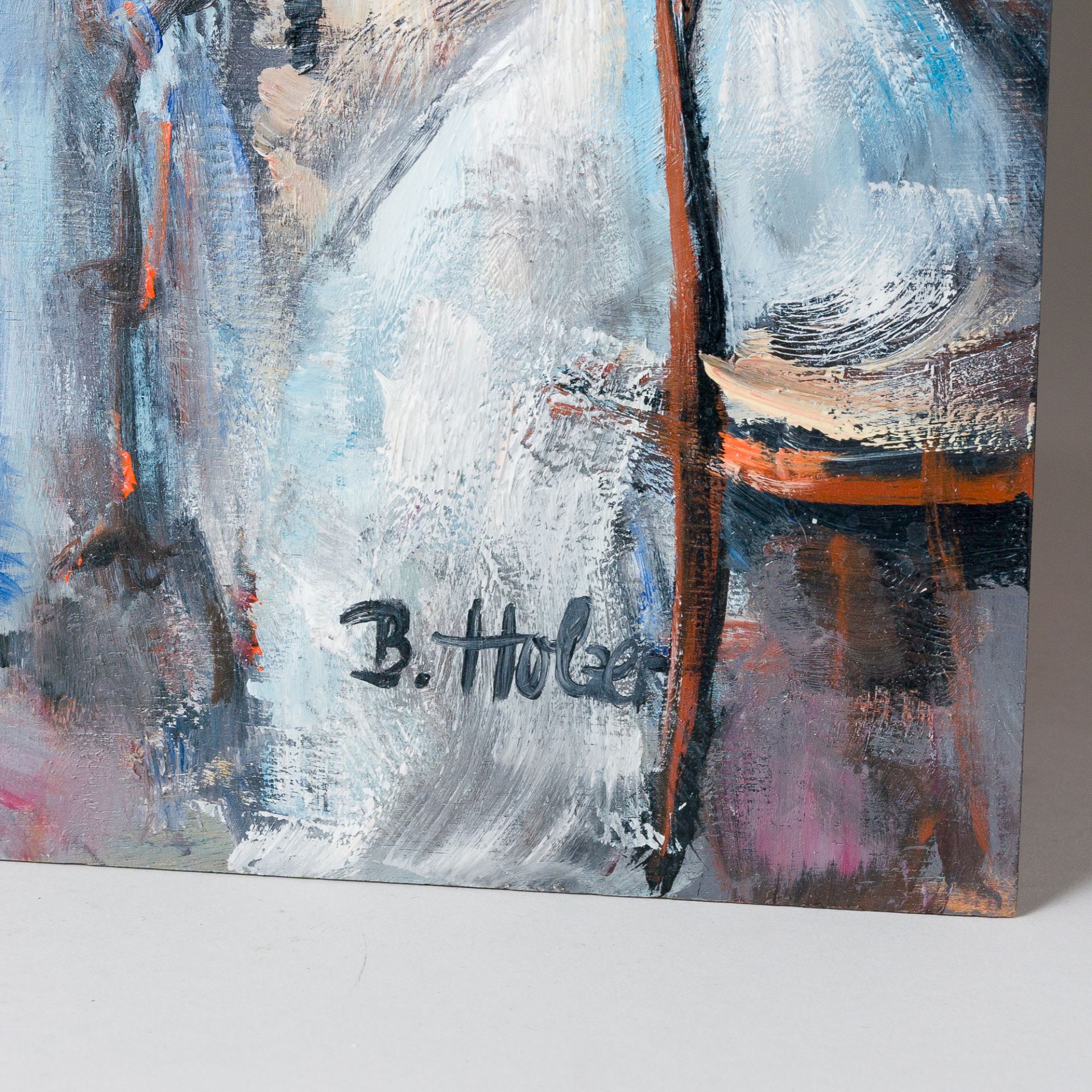 Brigitte HOLZER, Damen im Café, Öl auf Holz - Bild 6 aus 6