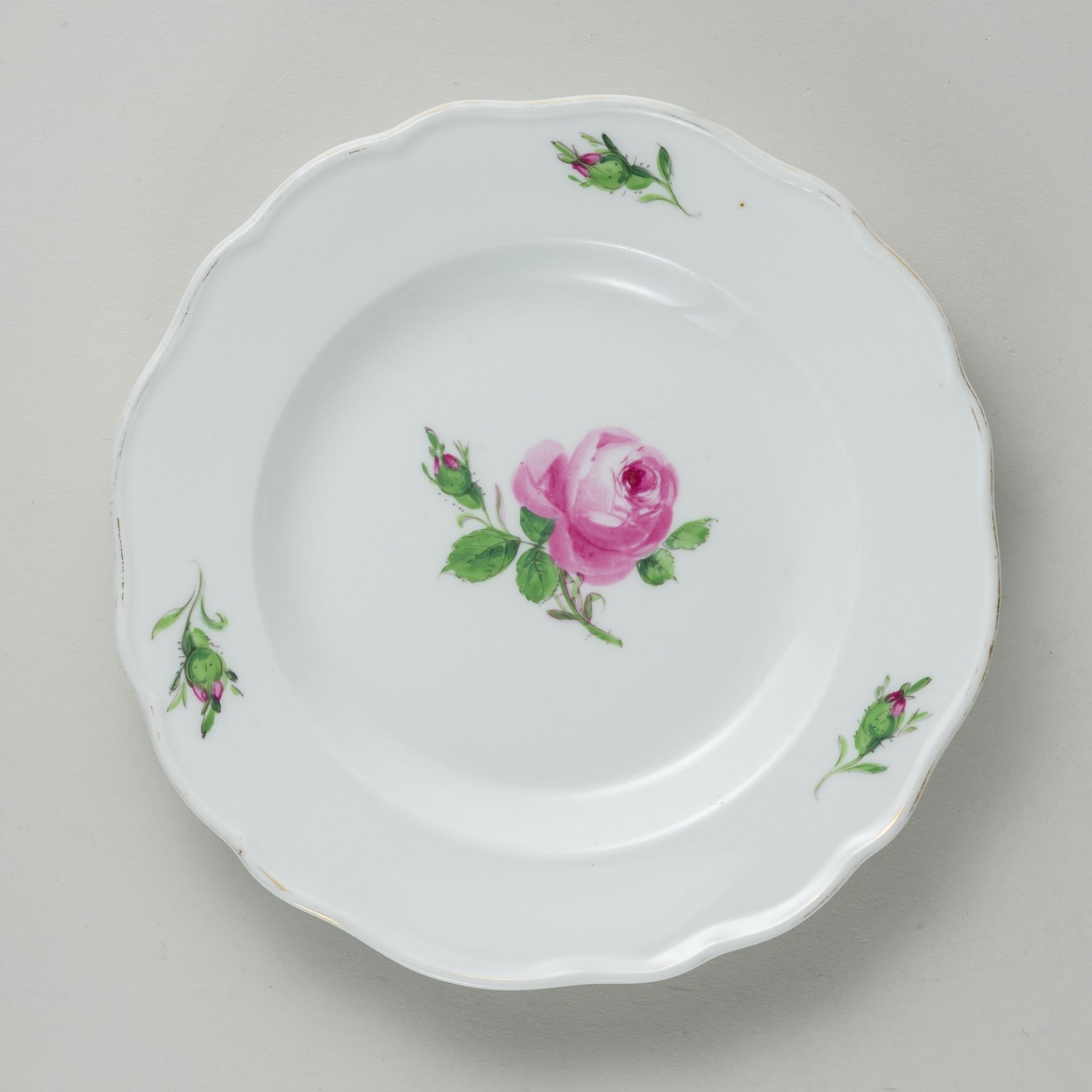 Meissen 5 x Brotteller Rote Rose 2. Wahl nach 1934 - Image 10 of 11