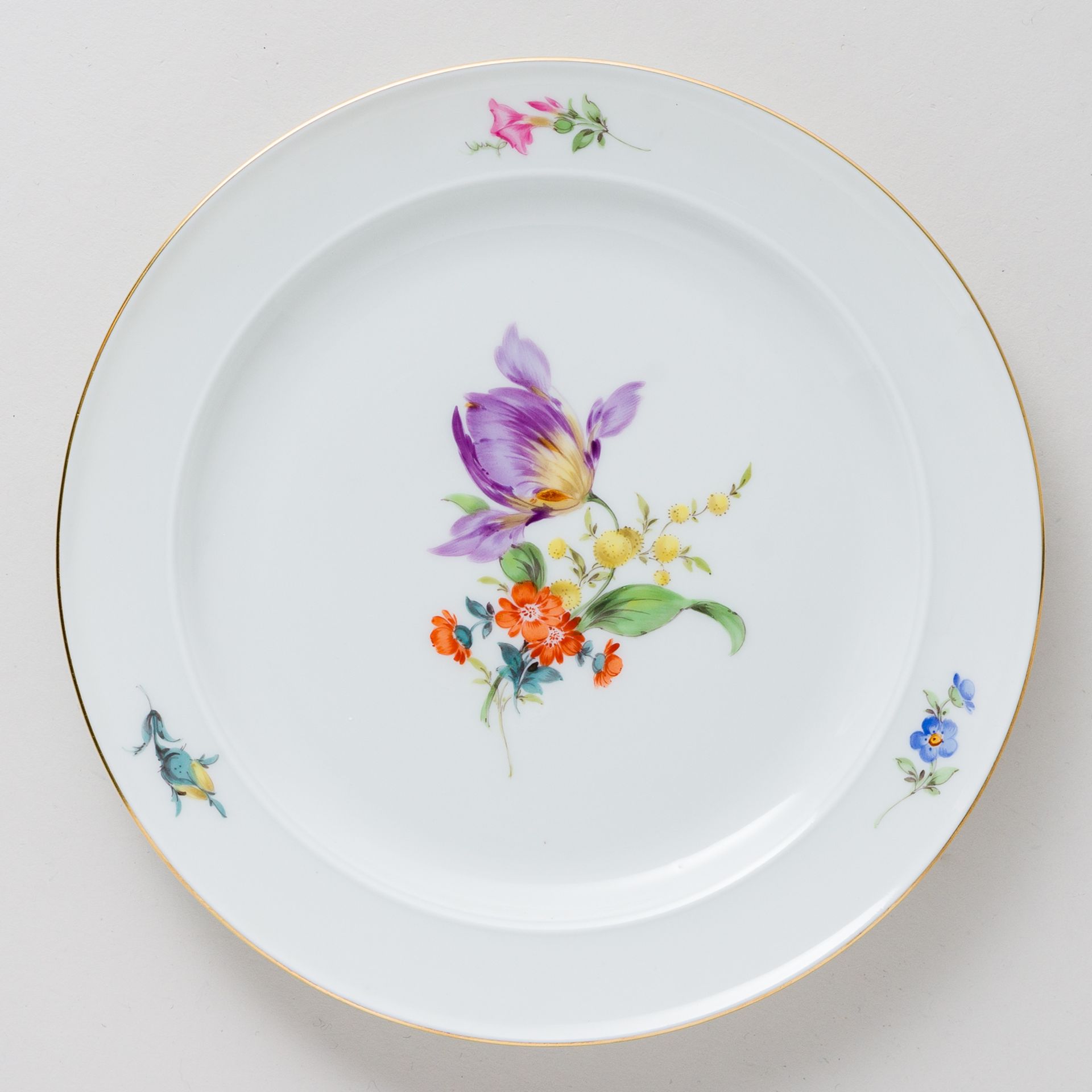 Meissen 6 x Brotteller Bunte Blume 2. Wahl nach 1934 Börner - Image 10 of 13