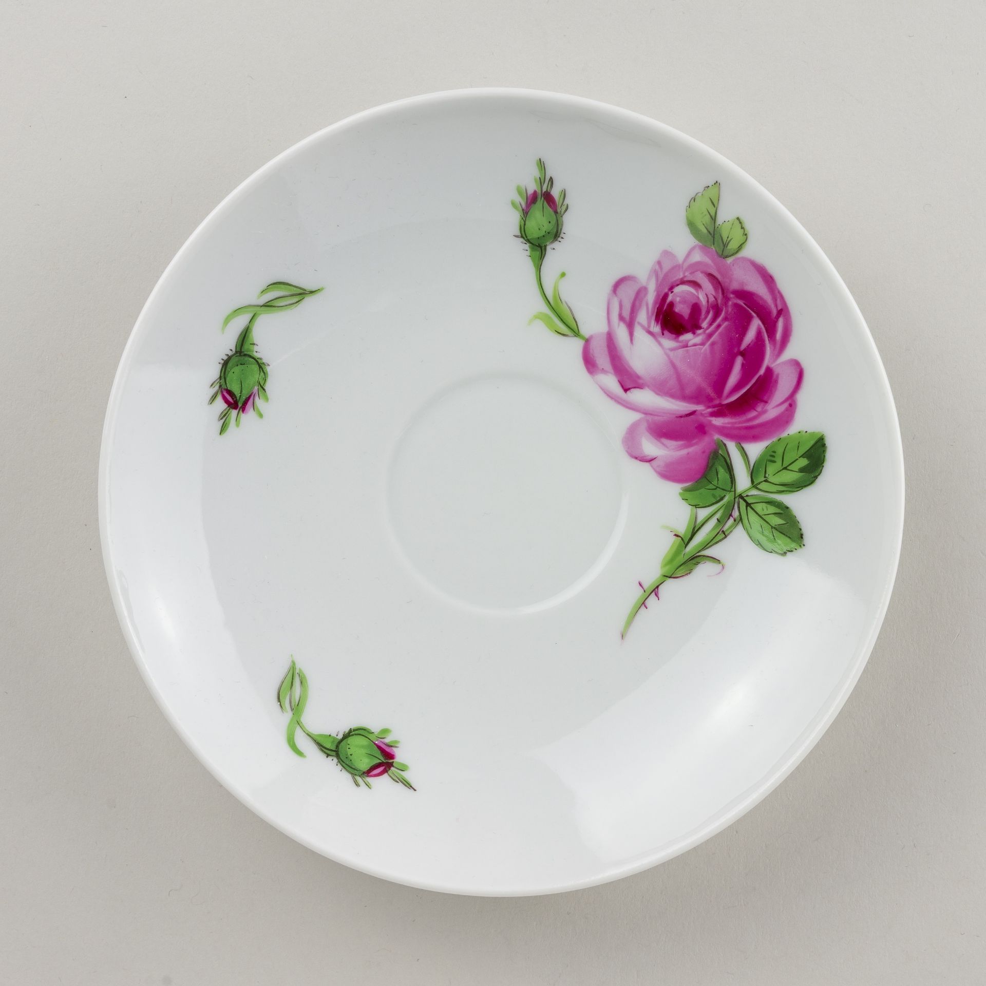 Meissen Kaffeegedeck 2 Tlg. Rote Rose 2. Wahl Knaufzeit, 1815-1924 - Image 5 of 6