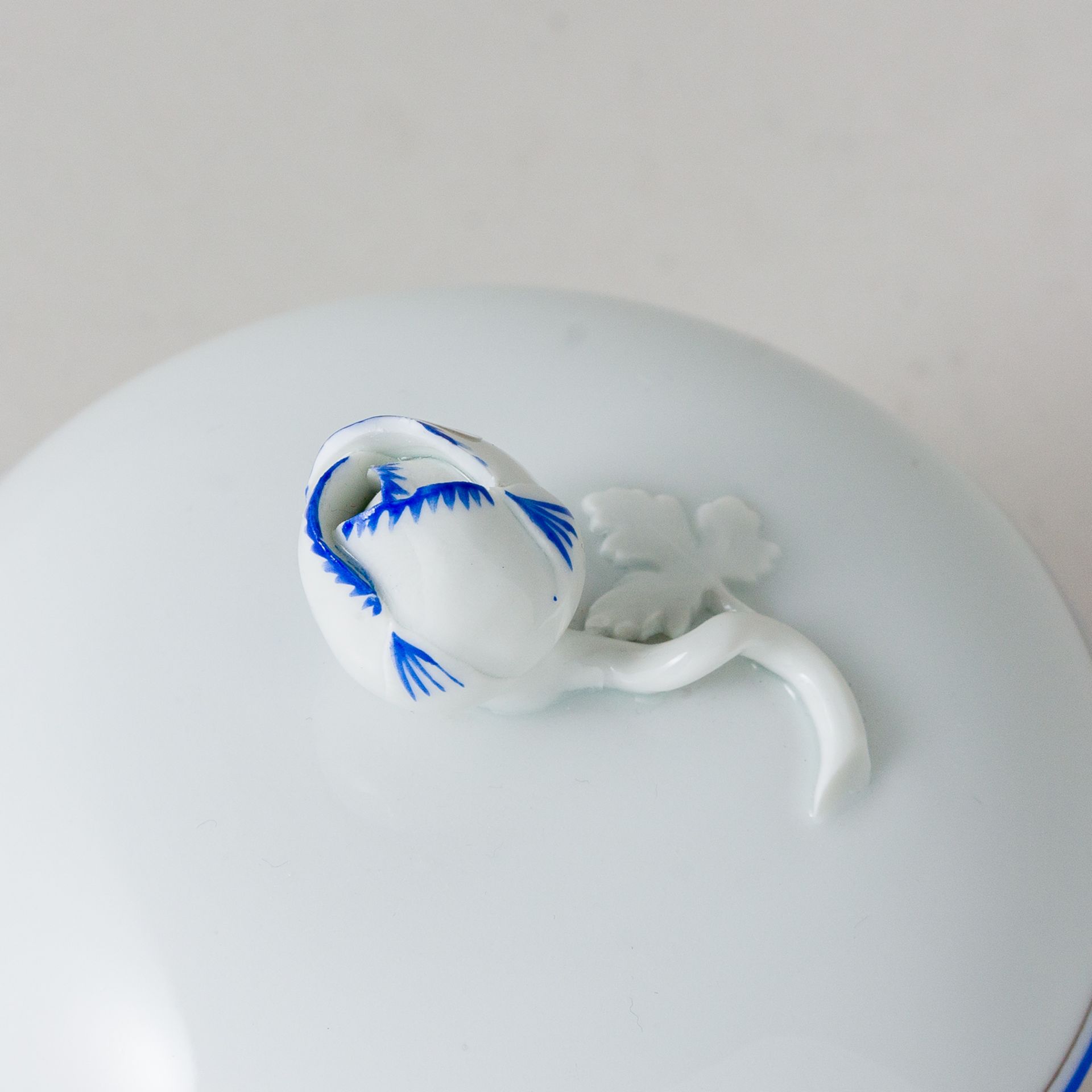 Meissen Zuckerdose Blauer Rand 1. Wahl nach 1934 - Image 4 of 8