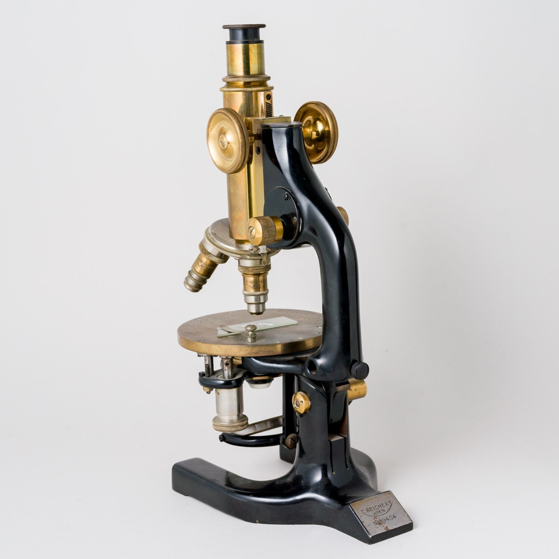 Mikroskop C. Reichert Wien in Holztransportkiste mit Okluaren - Bild 9 aus 18
