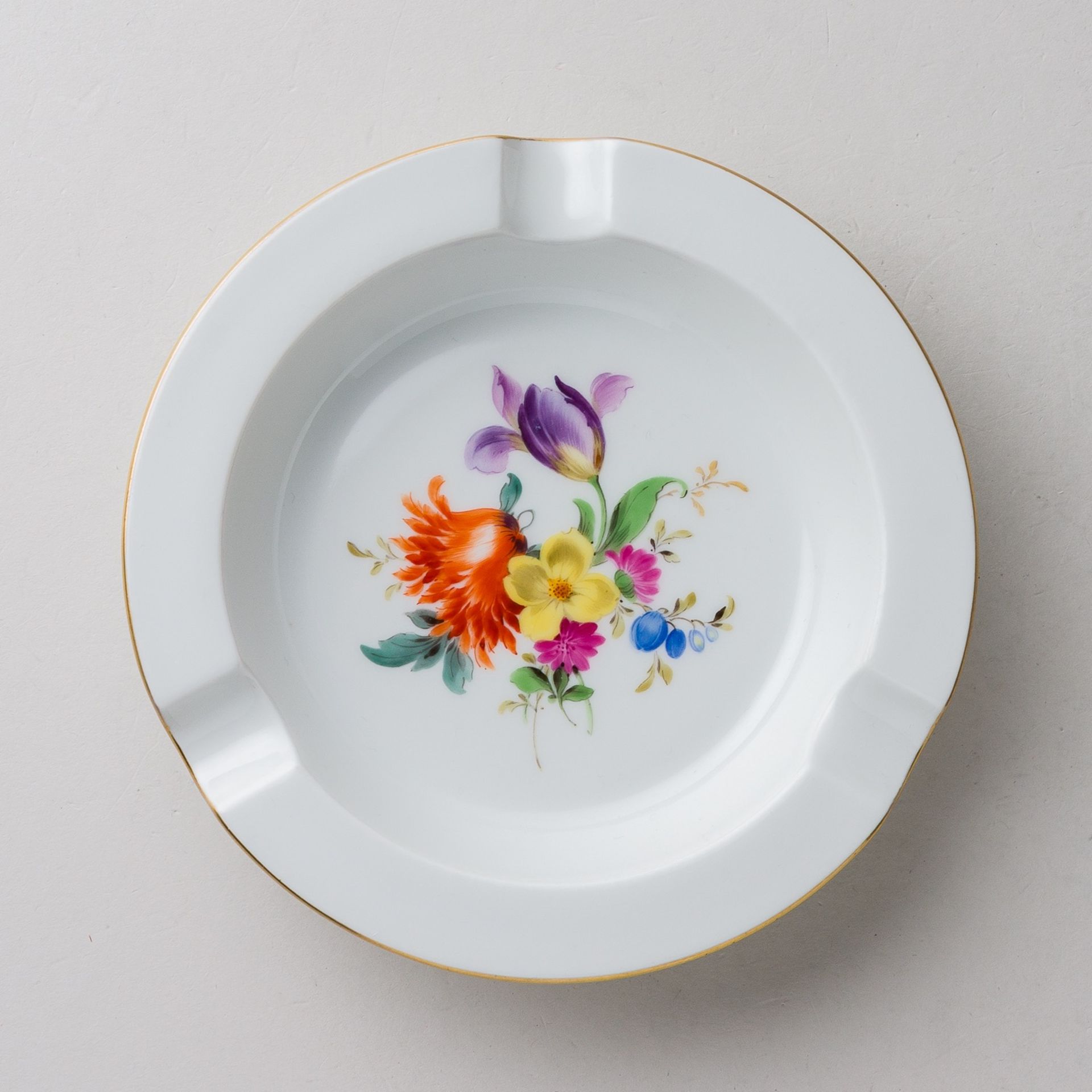 Meissen Aschenbecher Bunte Blume Bukett 1. Wahl nach 1934 - Bild 2 aus 3