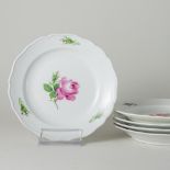 Meissen 5 x Brotteller Rote Rose 2. Wahl nach 1934