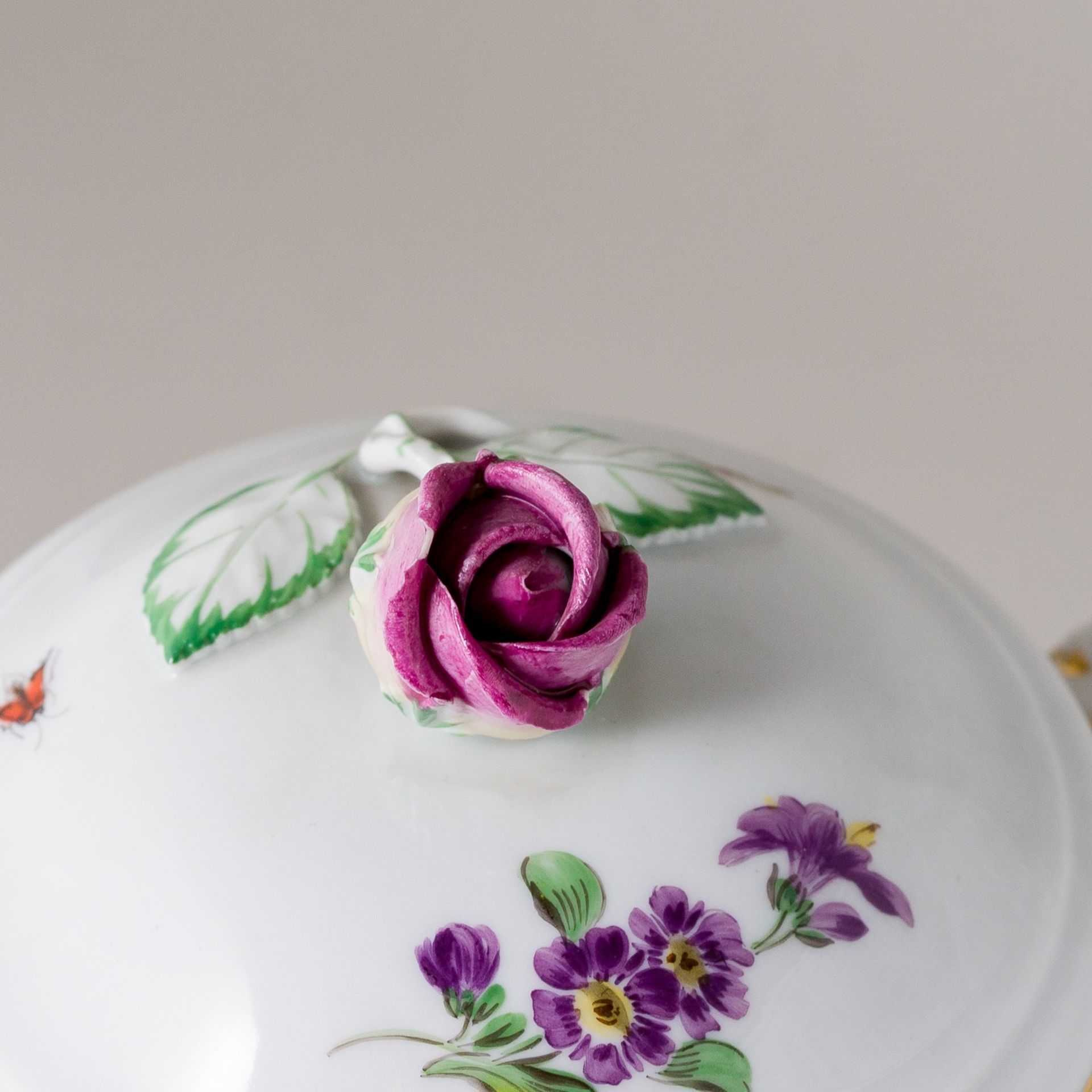 Meissen Kaffeeservice 6 Personen 19 Teile Bunte Blume Bukett Pfeifferzeit - Bild 7 aus 15