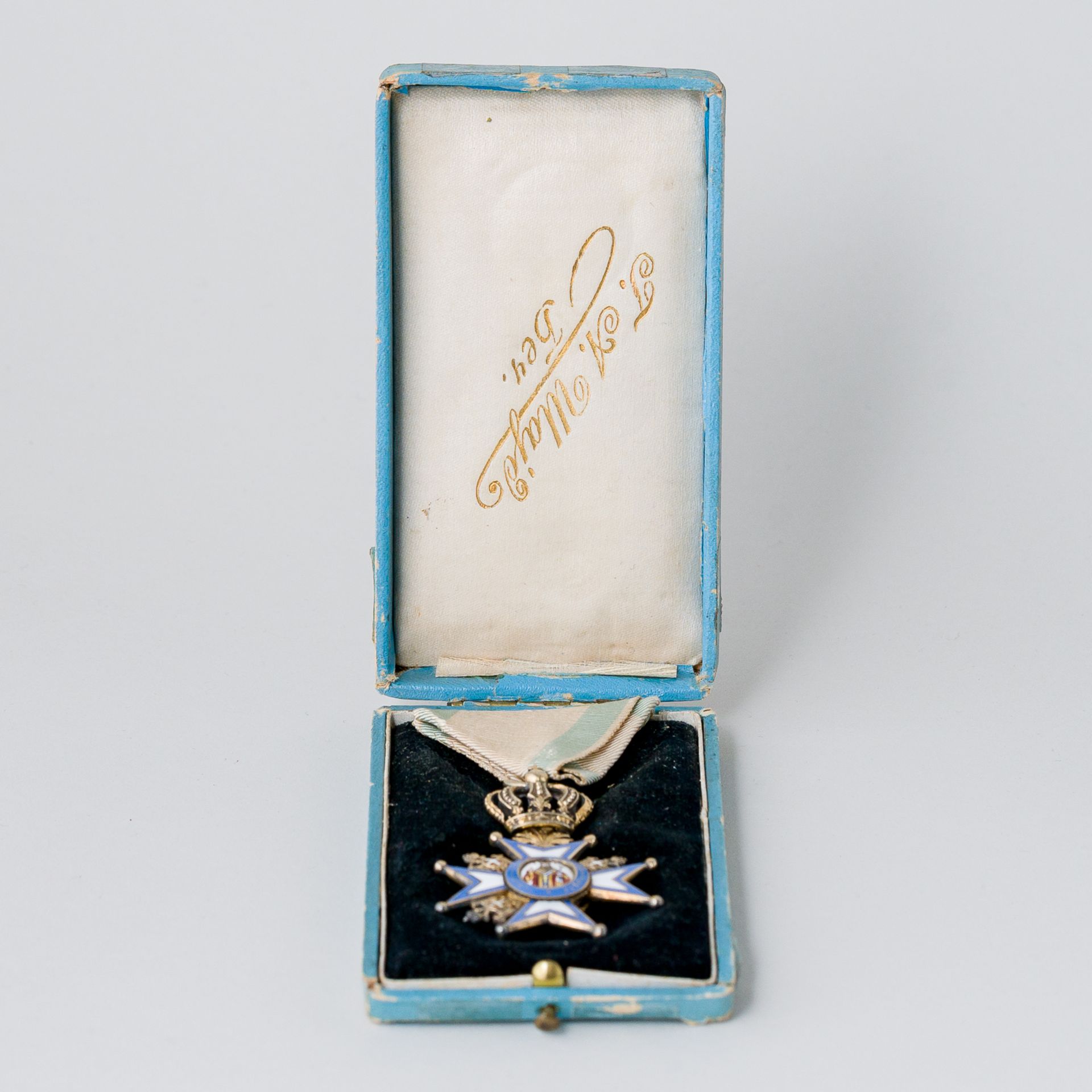 St. Sava Orden Ritterkreuz mit Krone am Band im Etui - Bild 5 aus 5