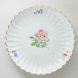 Meissen Fächerschale Bunte Blume 2 28 cm 1. Wahl Pfeifferzeit unbesch.