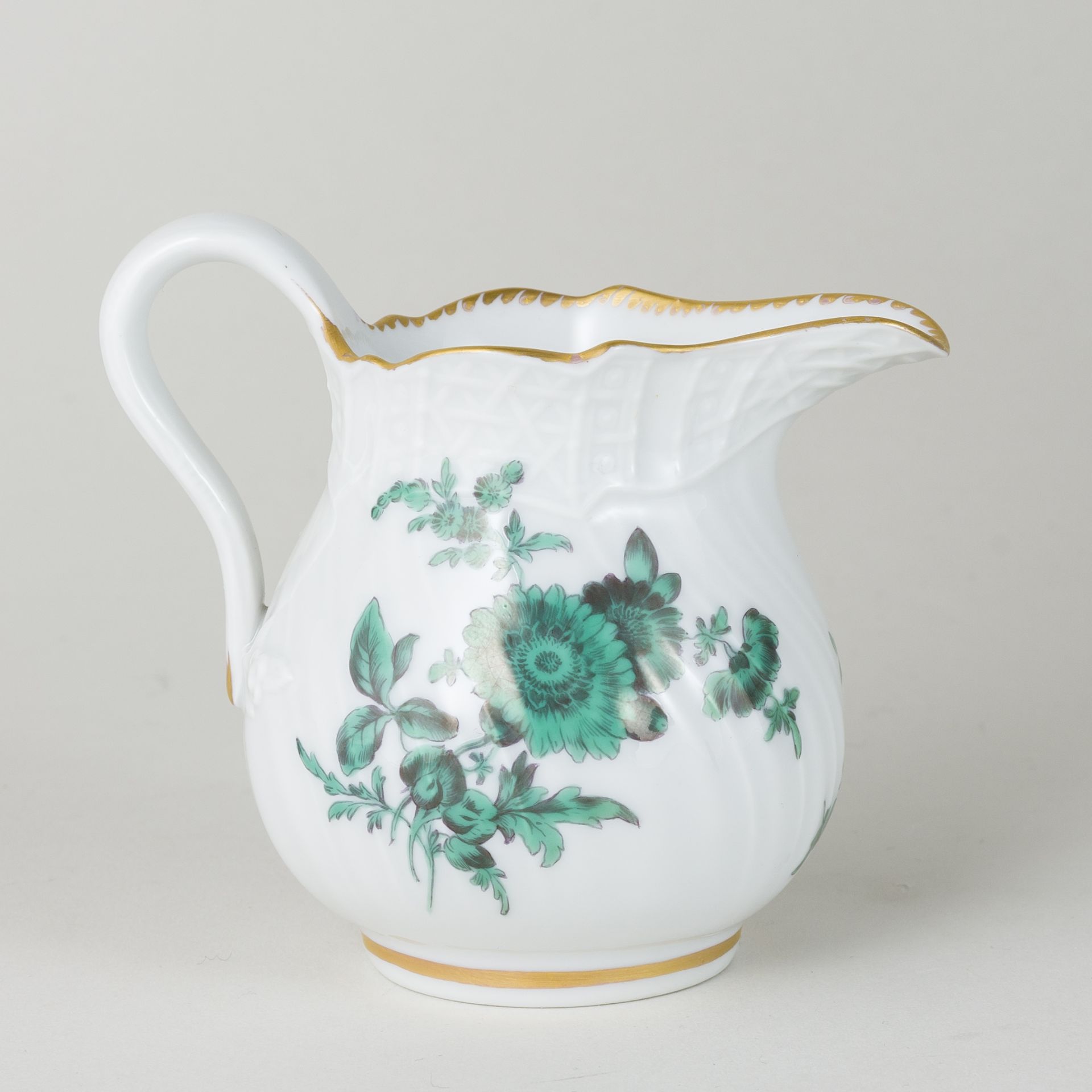 Meissen Milchkännchen Kupfergrüne Blume 4. Wahl nach 1934 - Bild 4 aus 5