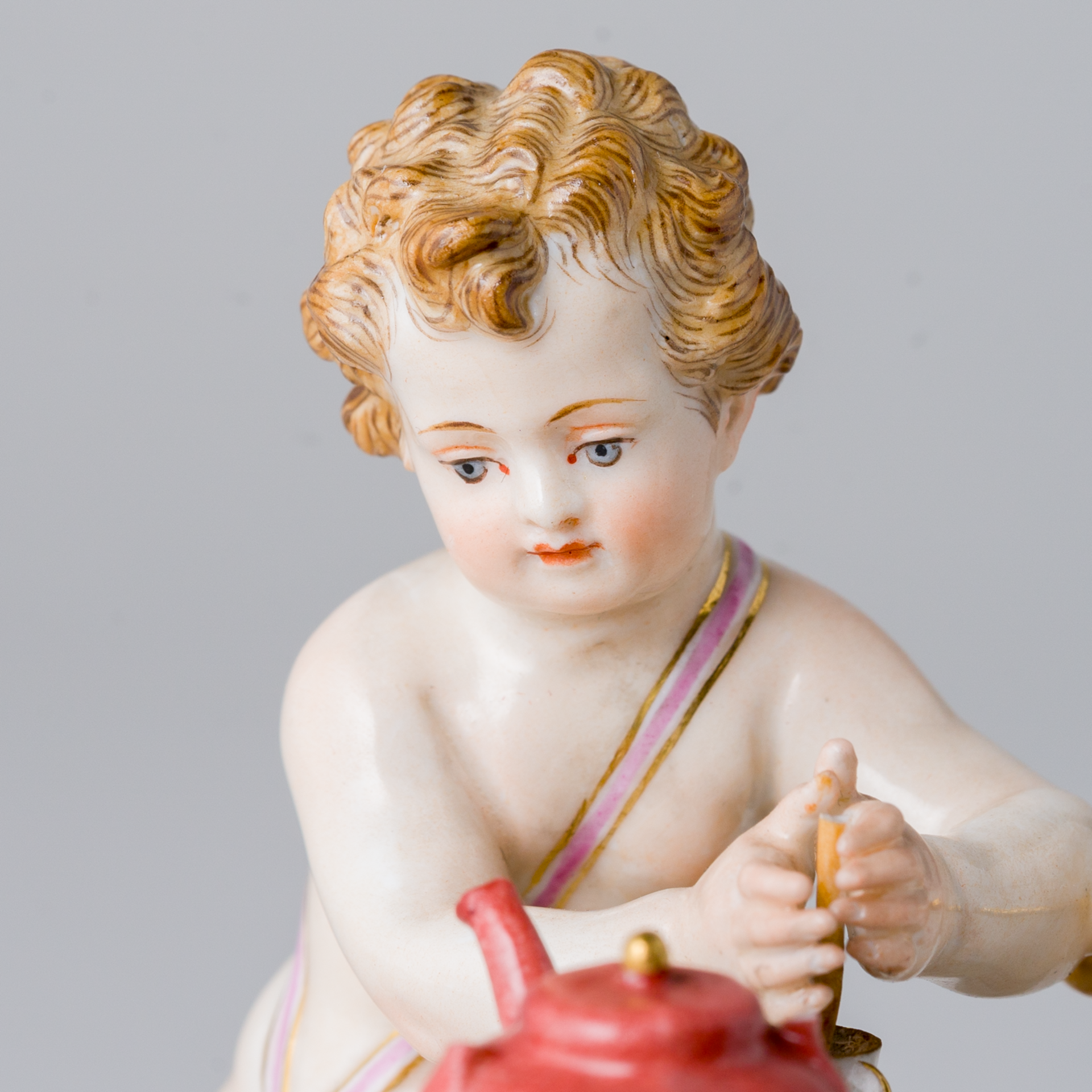 Meissen Figur Putto Keandler Kind Ofenfeuer Essen Allegorie Feuer 1. Wahl Knaufzeit - Bild 12 aus 12