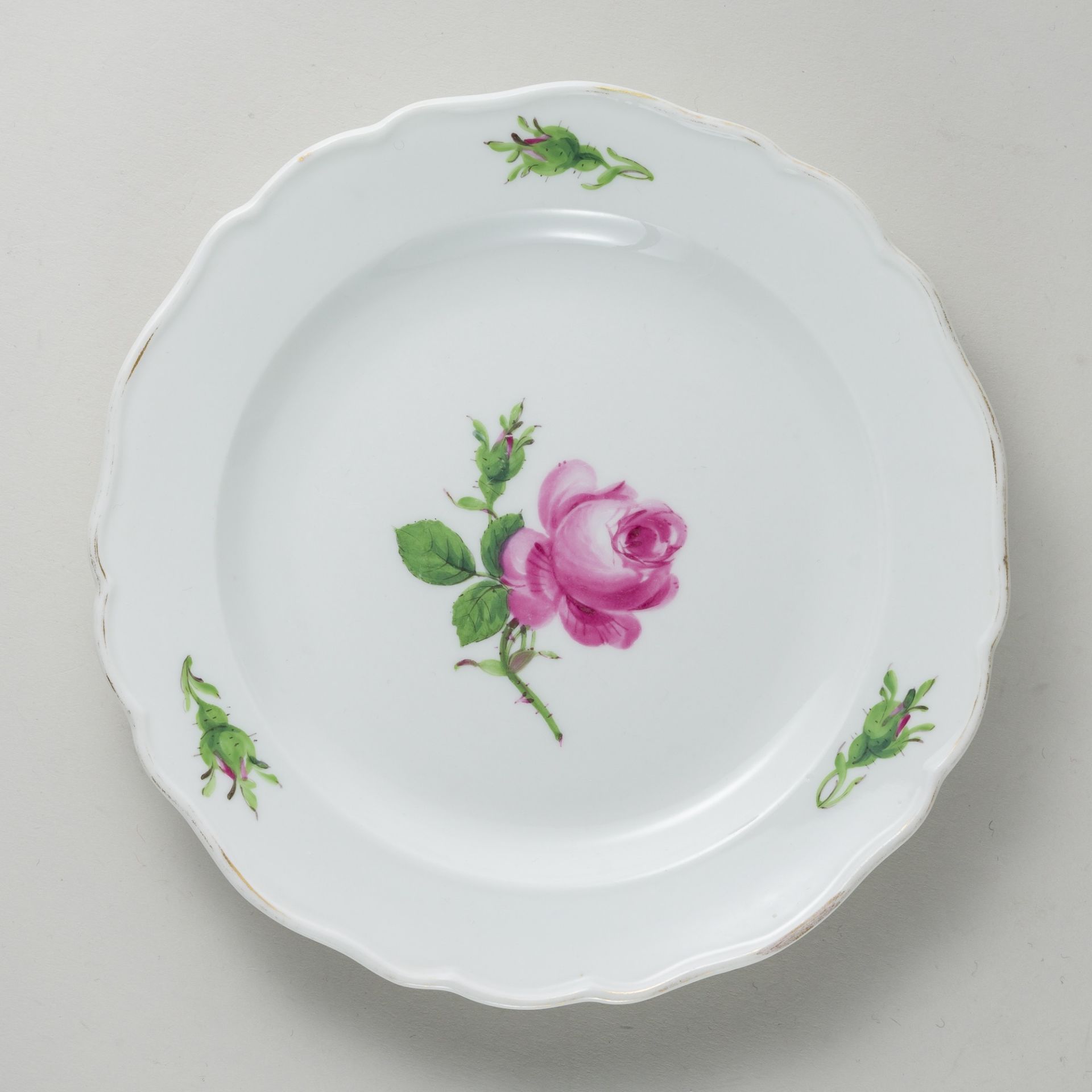 Meissen 5 x Brotteller Rote Rose 2. Wahl nach 1934 - Bild 6 aus 11