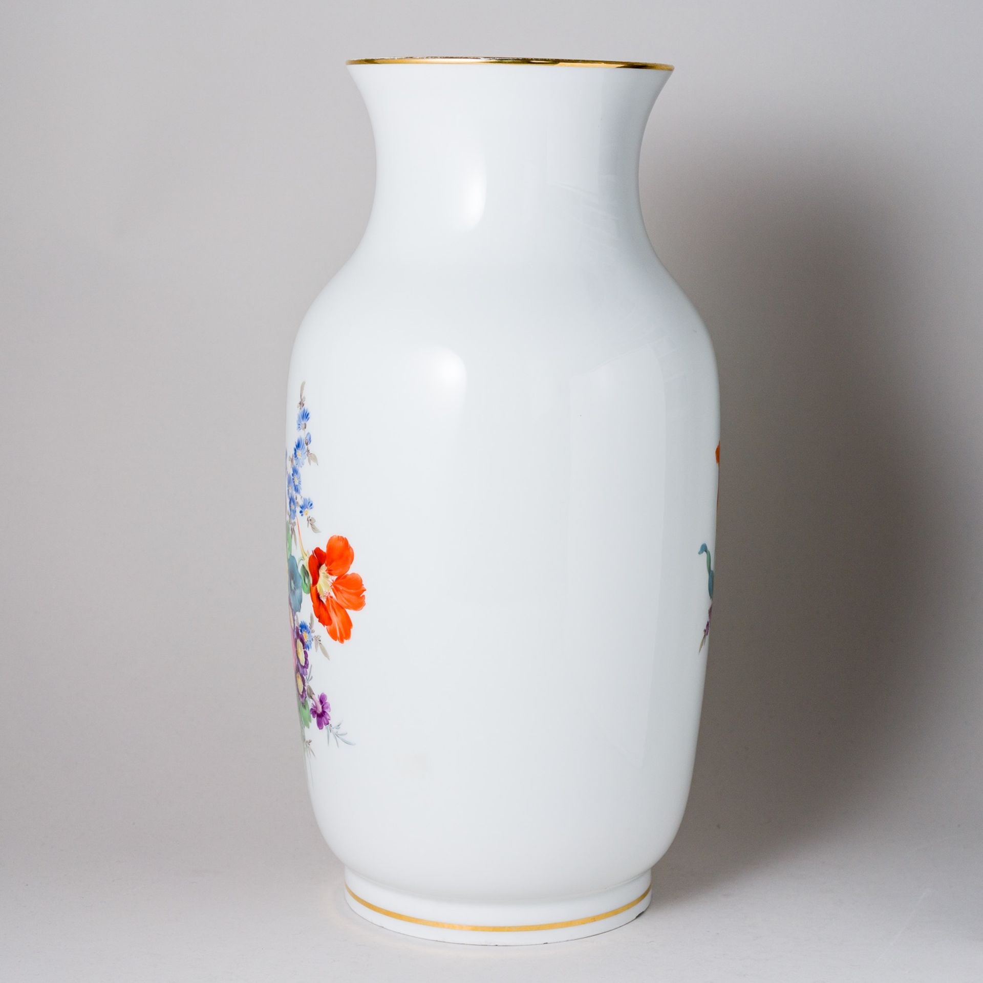 Meissen Große Vase Bunte Blume Bukett 36 cm 1. Wahl - Bild 2 aus 7