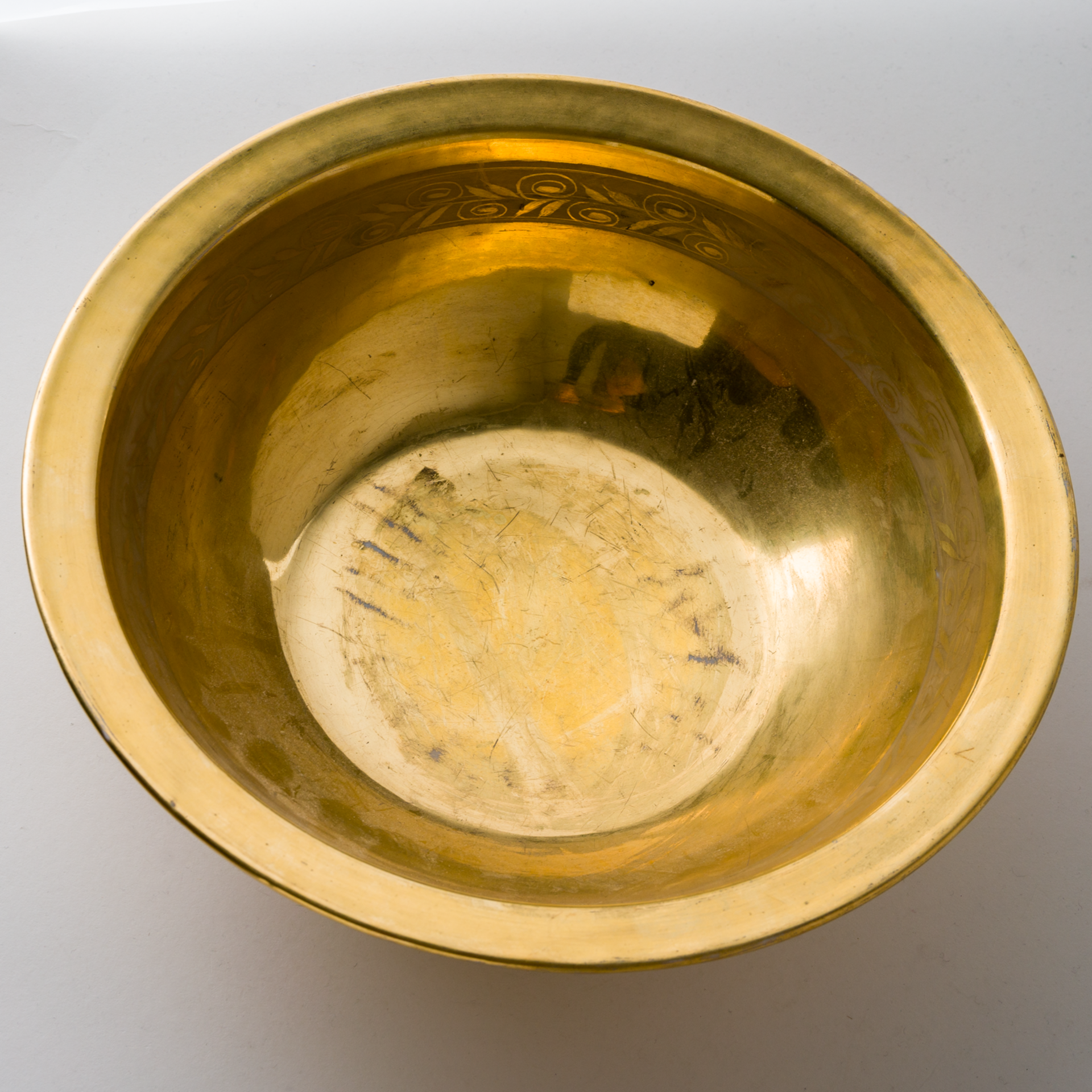 Feines Französisches Porzellan Krug und Schüssel Frankreich Eingraviertes Blätterfries auf goldenem - Image 10 of 14