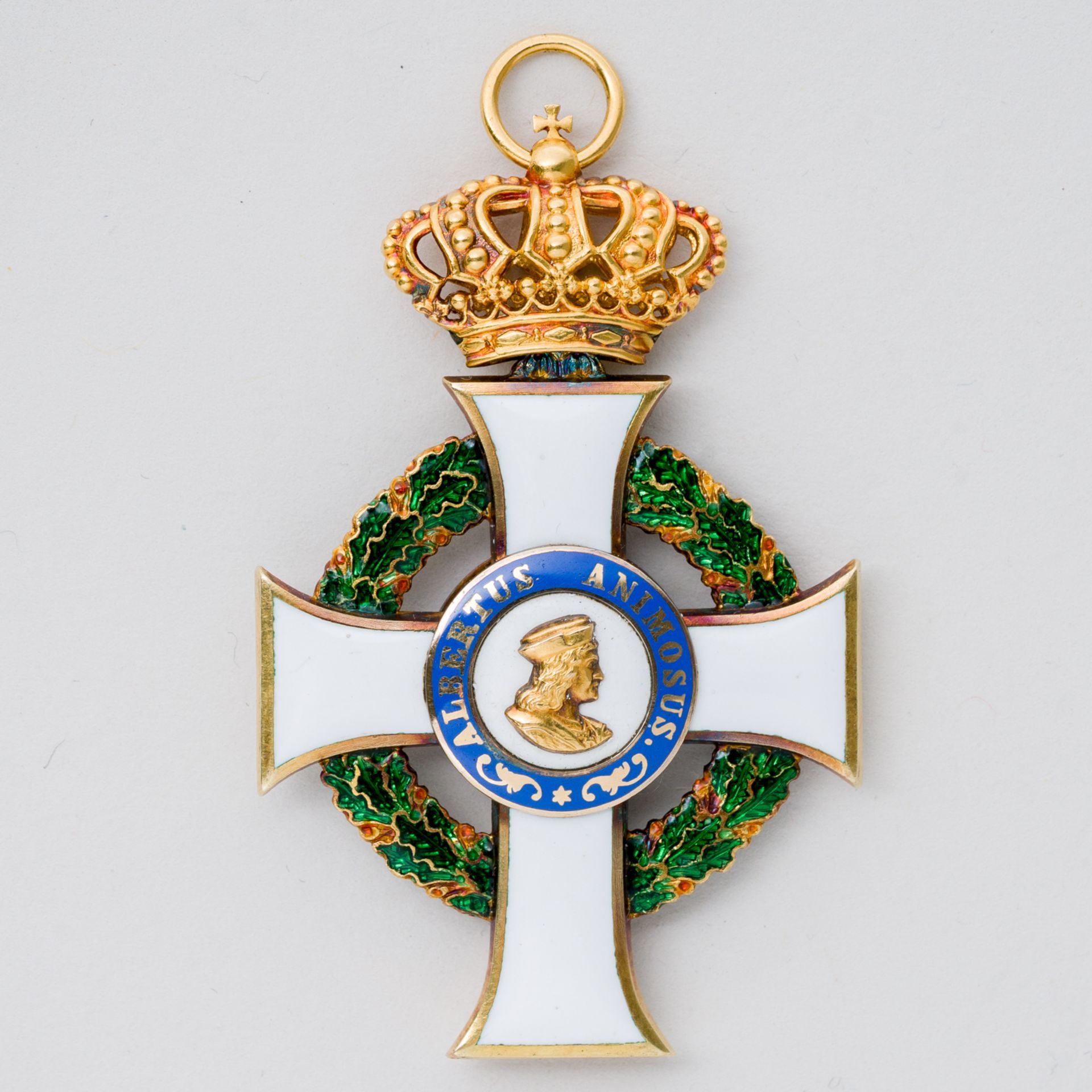 Albrechtsorden Sachsen Ritterkreuz 1. Klasse mit der Krone in Gold mit Etui