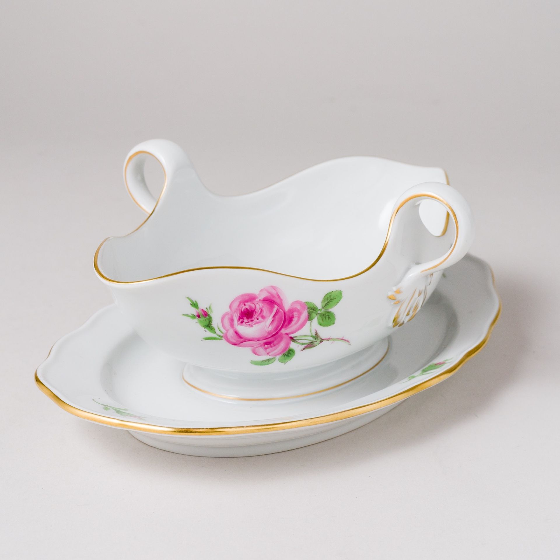 Meissen Speiseservice für 6 Personen 24 Teile Rote Rose nach 1934 - Image 11 of 27