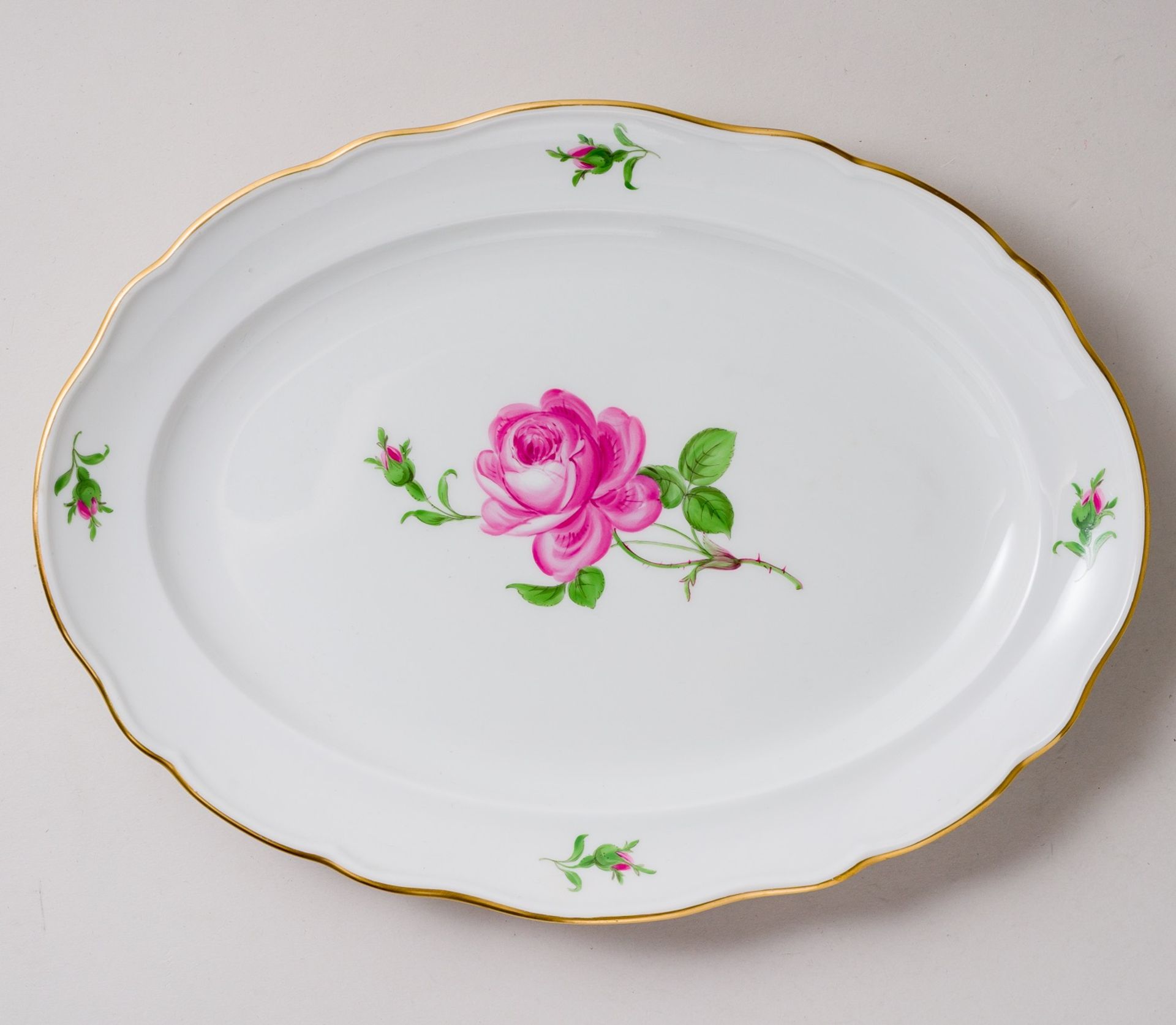 Meissen Speiseservice für 6 Personen 24 Teile Rote Rose nach 1934 - Image 14 of 27