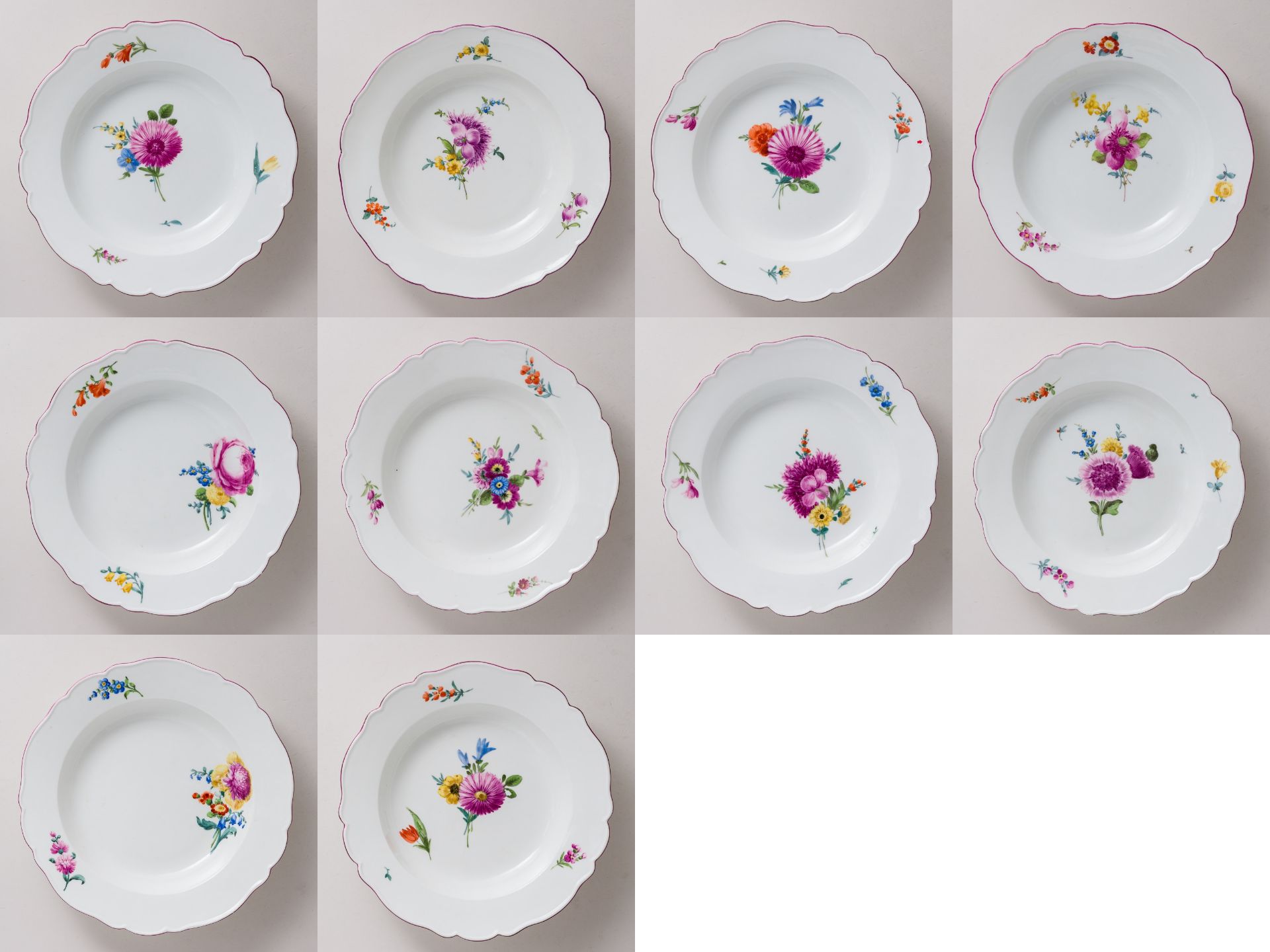 Meissen Speiseservice 34 Teile Bunte Blume 3 Marcolini um 1774 1. Wahl - Bild 45 aus 49