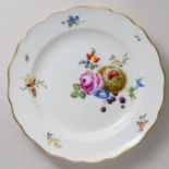 Meissen Wandteller Blumen Beeren Pilze 26 cm 2. Wahl Neuwertig