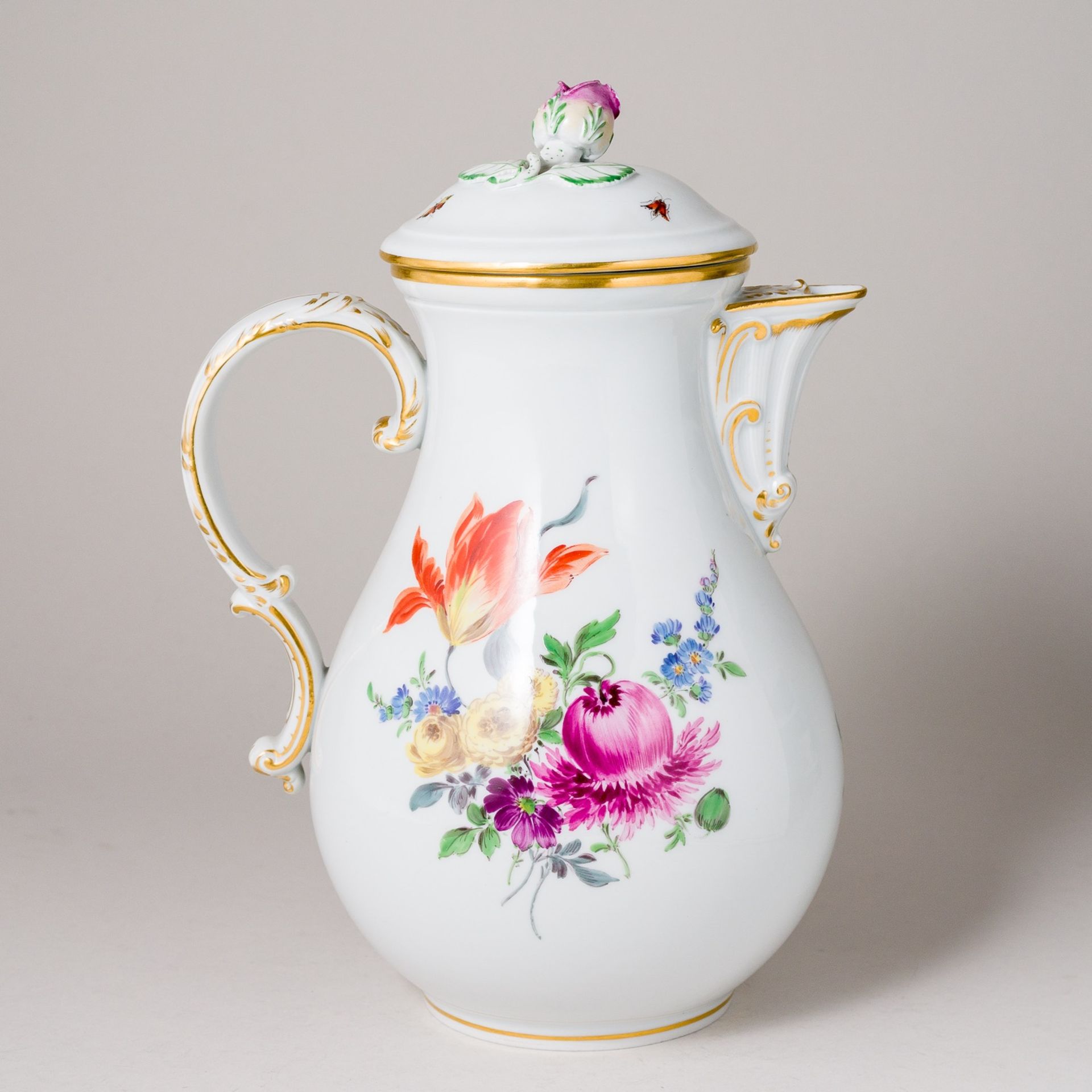 Meissen Kaffeeservice 6 Personen 19 Teile Bunte Blume Bukett Pfeifferzeit - Bild 4 aus 15