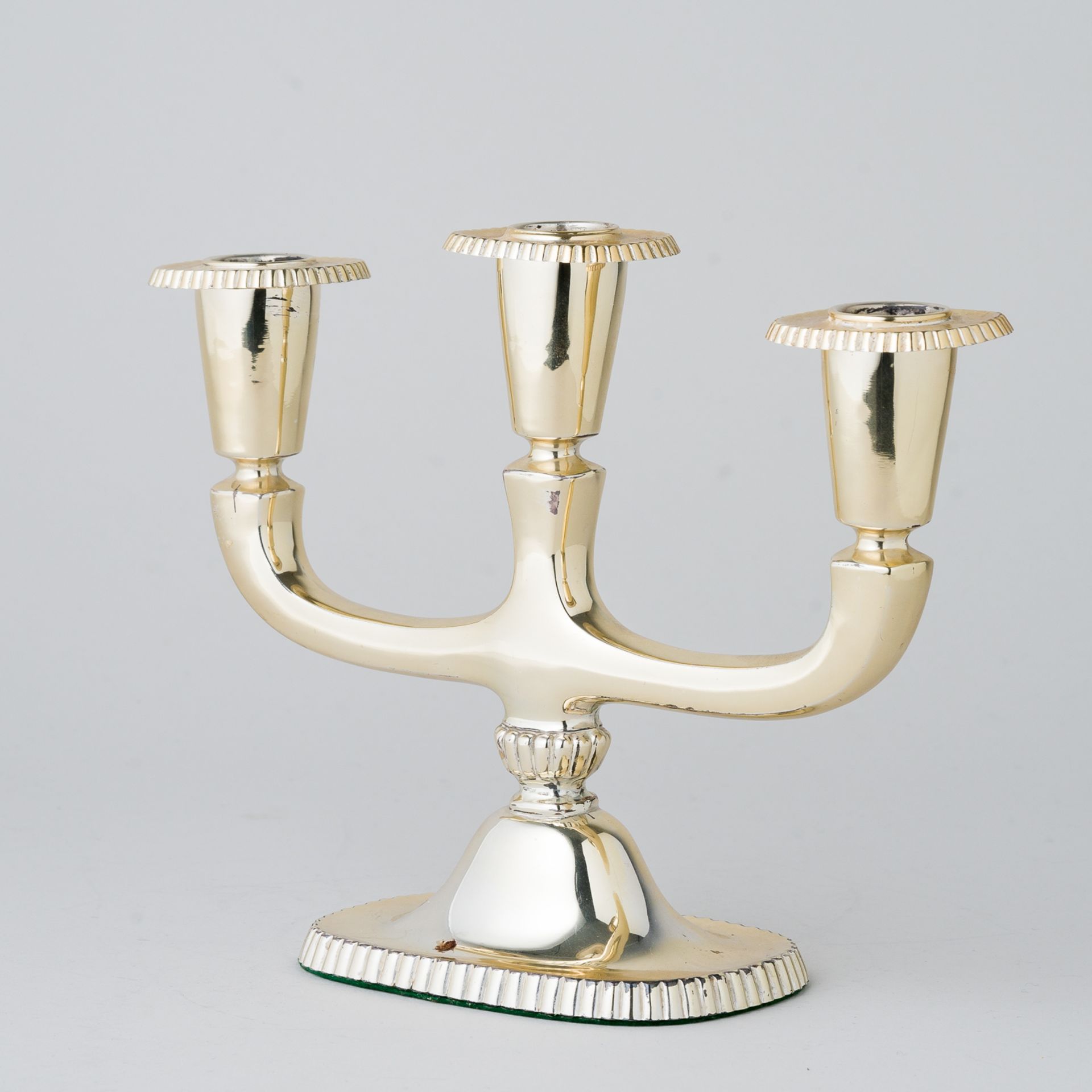 Silber Kerzenleuchter dreiarmig vergoldet 358 g 835er Silber - Image 4 of 6