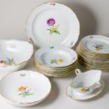 Meissen Speiseservice 6 Personen 22 Teile Bunte Blume 2 2. Wahl unbesch.