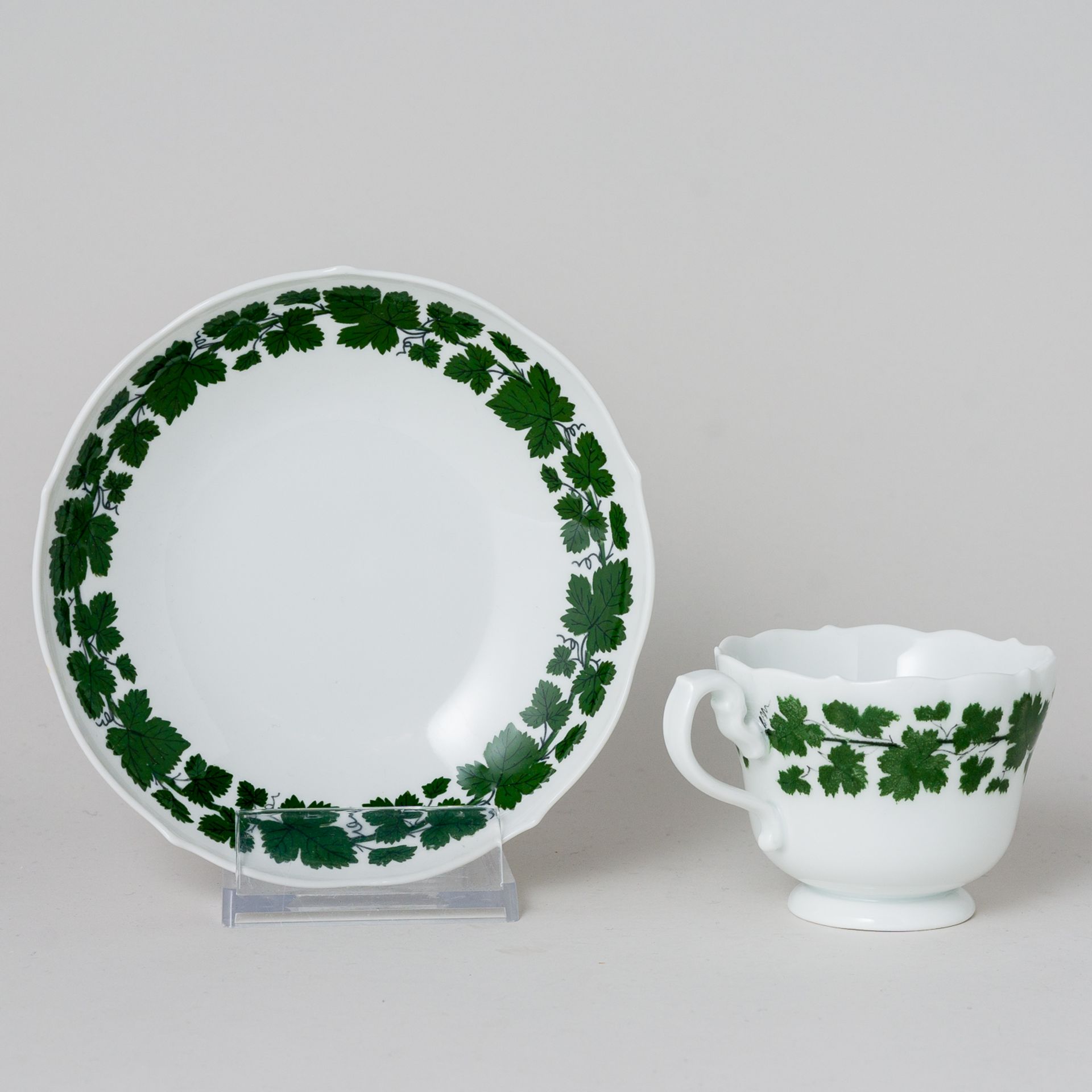 Meissen Kaffeegedeck 3 Tlg. Weinlaub 3. & 4. Wahl u.a. Knaufzeit, 1815-1924 - Bild 8 aus 8