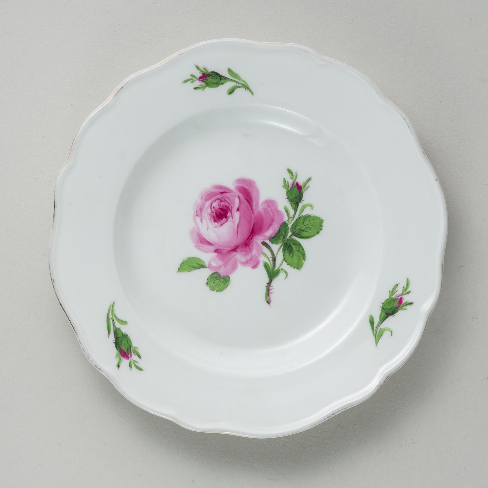 Meissen 5 x Brotteller Rote Rose 2. Wahl nach 1934 - Bild 6 aus 11