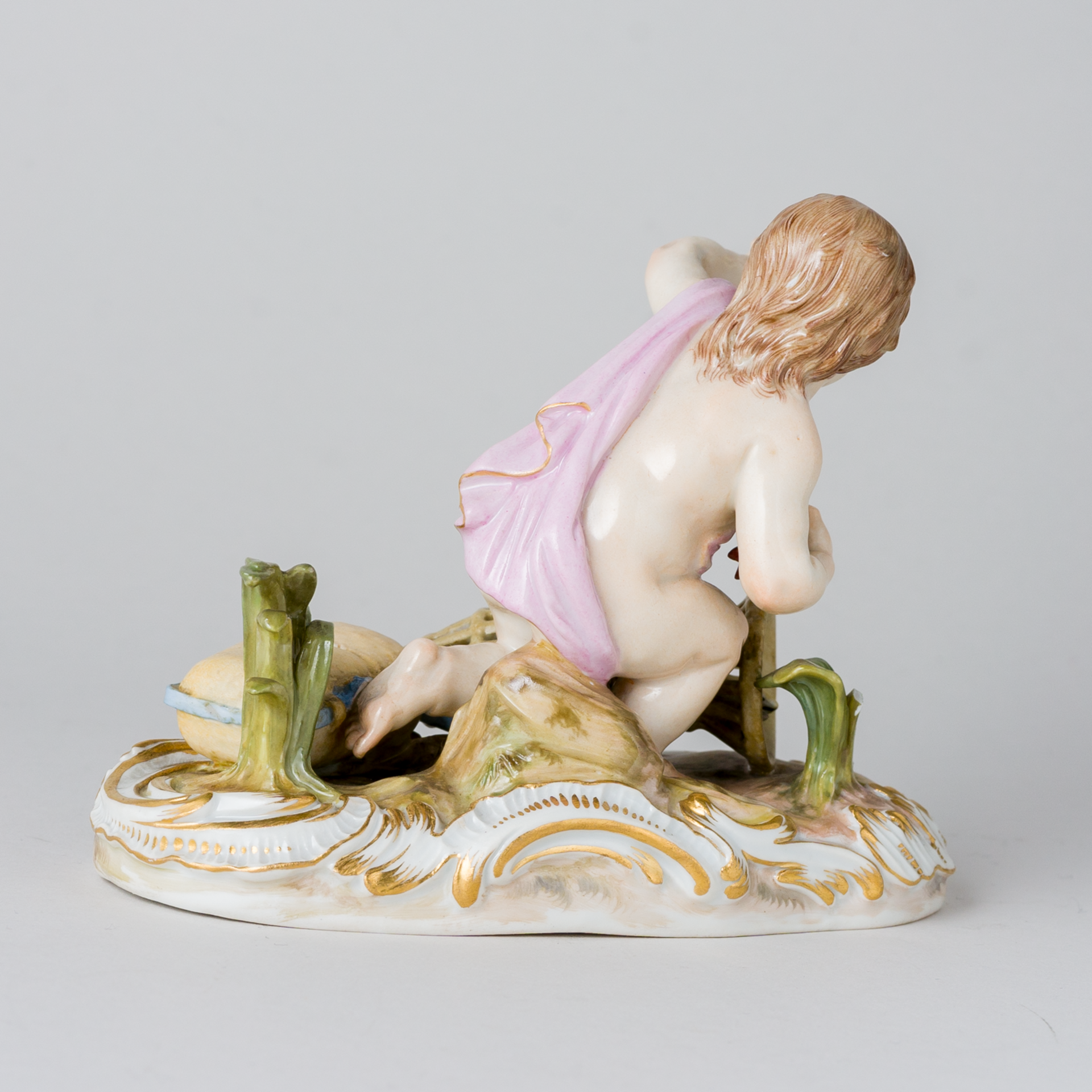 Meissen Figur Putto Keandler Kind Reuse Fische Allegorie Wasser 1. Wahl Knaufzeit - Bild 4 aus 12