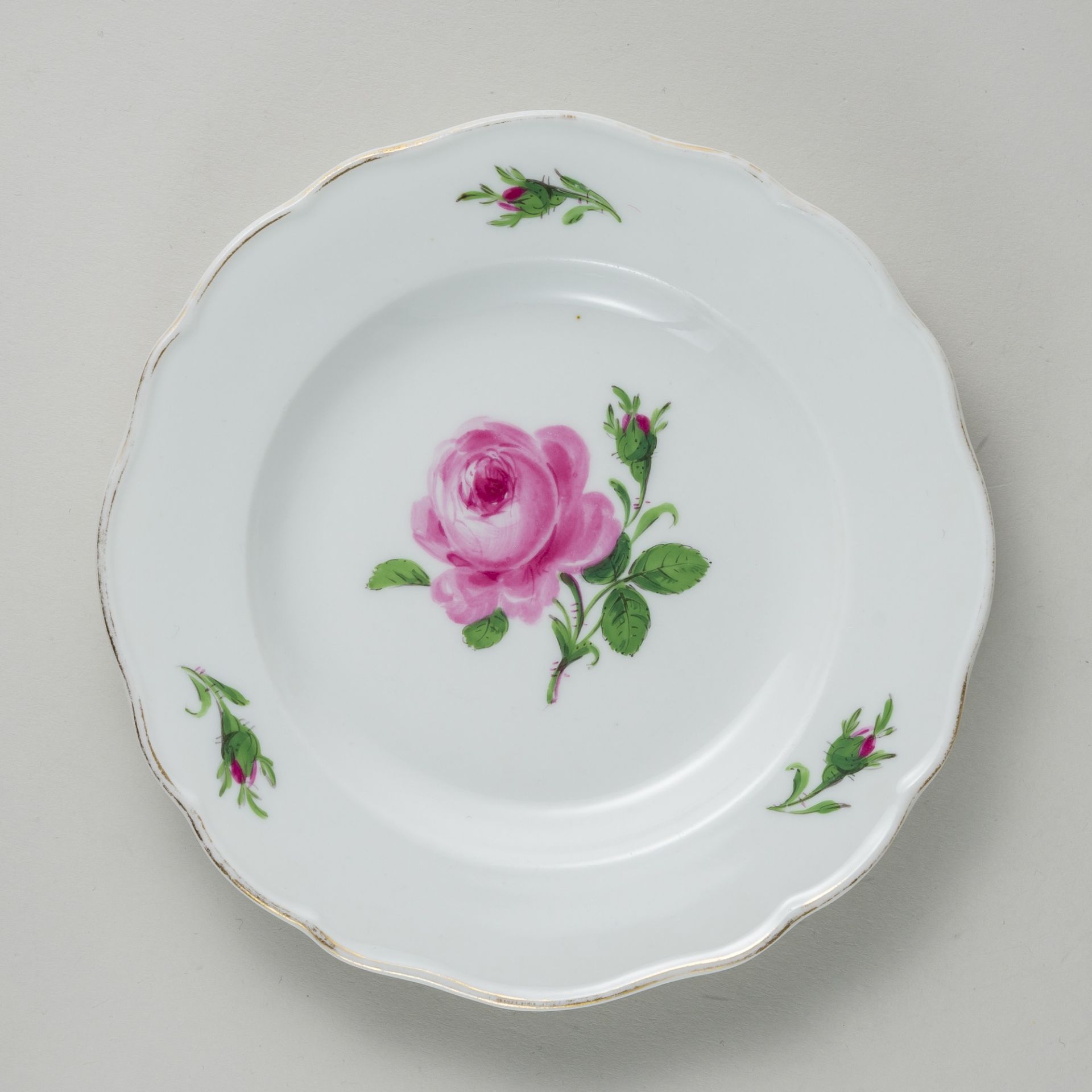 Meissen 5 x Brotteller Rote Rose 2. Wahl nach 1934 - Image 8 of 11