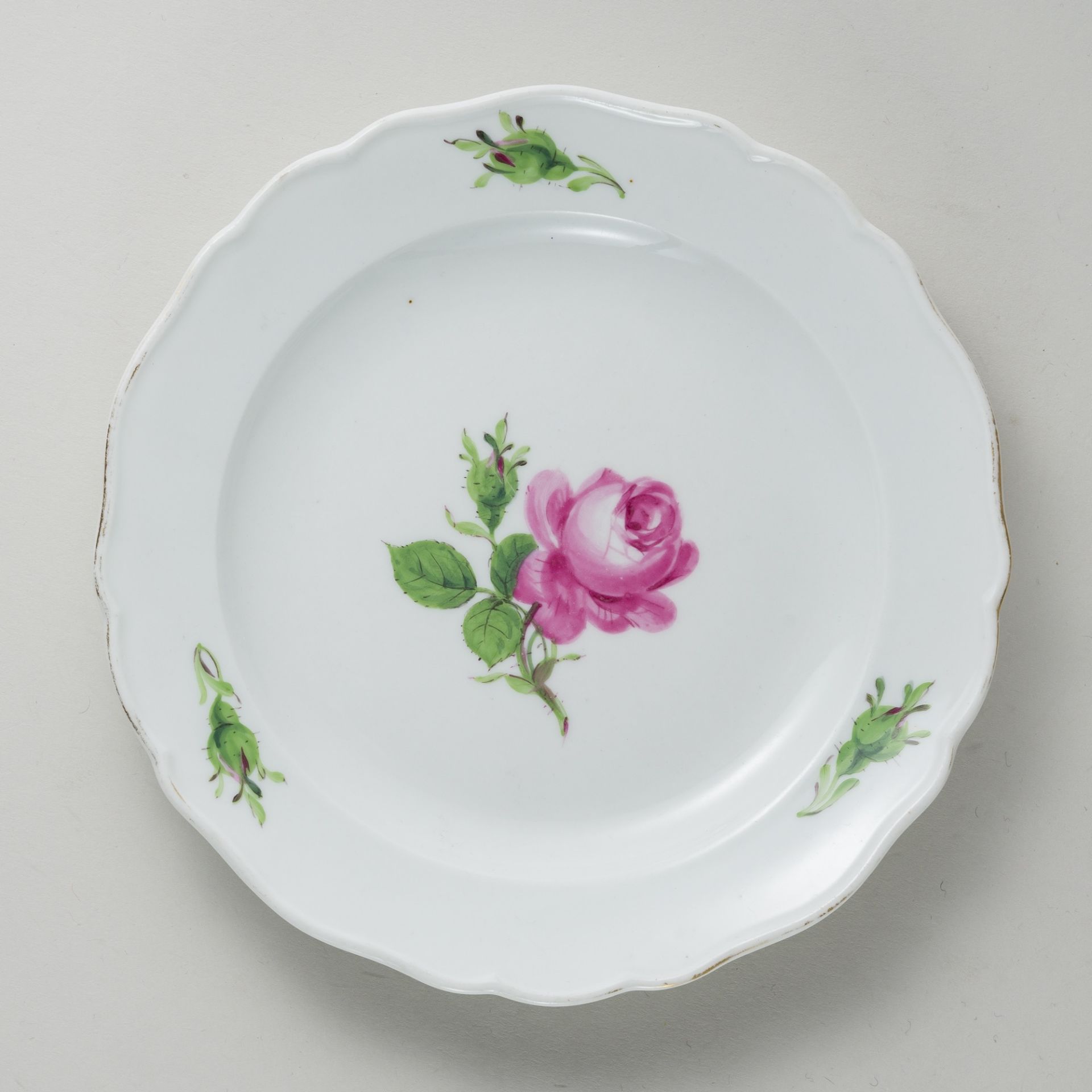 Meissen 5 x Brotteller Rote Rose 2. Wahl nach 1934 - Bild 8 aus 11