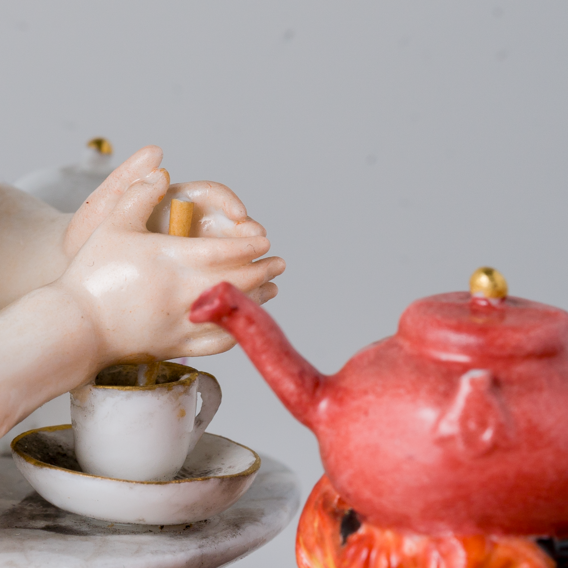Meissen Figur Putto Keandler Kind Ofenfeuer Essen Allegorie Feuer 1. Wahl Knaufzeit - Bild 10 aus 12