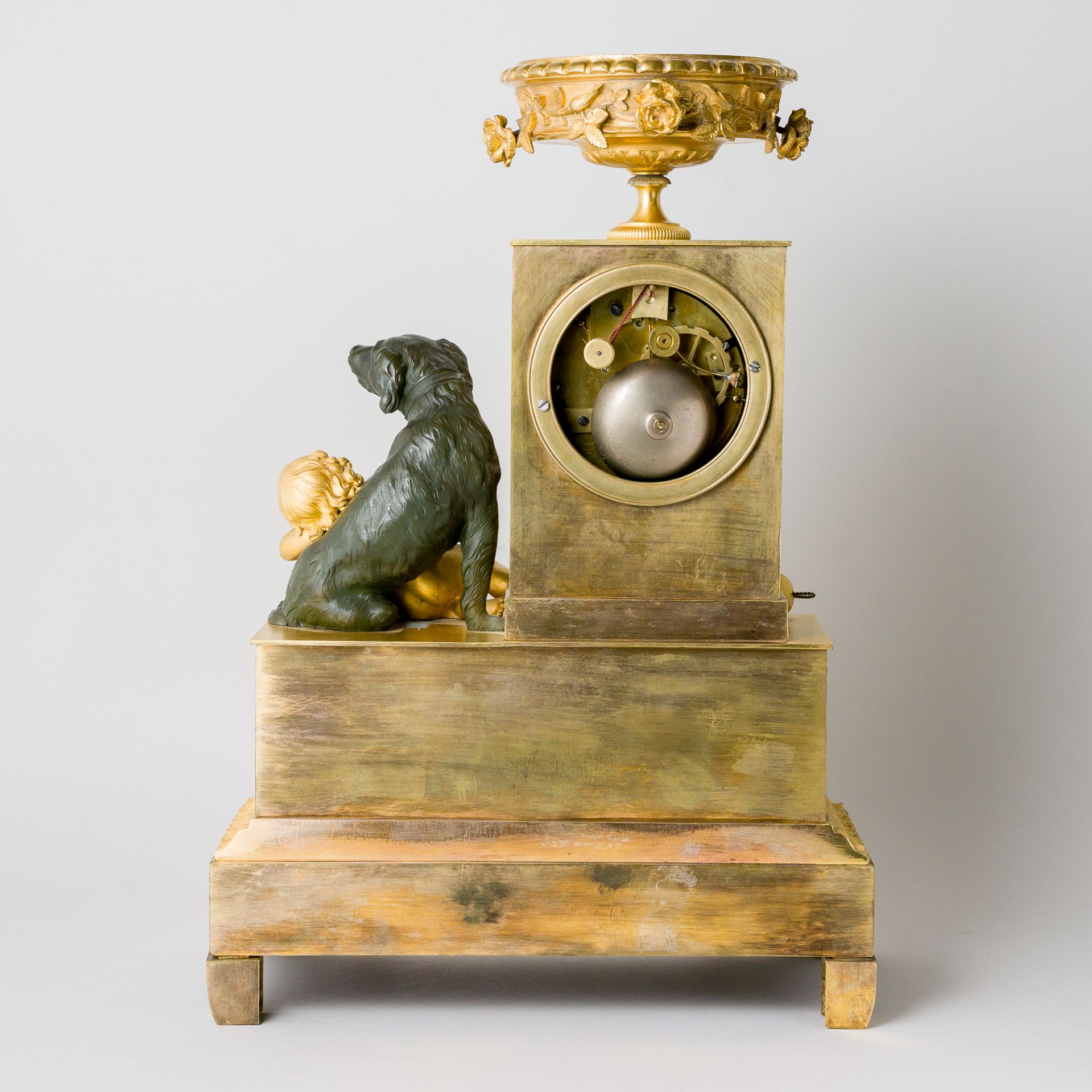 Sehr feine Empire Pendule mit Bronze, Leroux a Paris, Frankreich um 1815 - Bild 4 aus 10