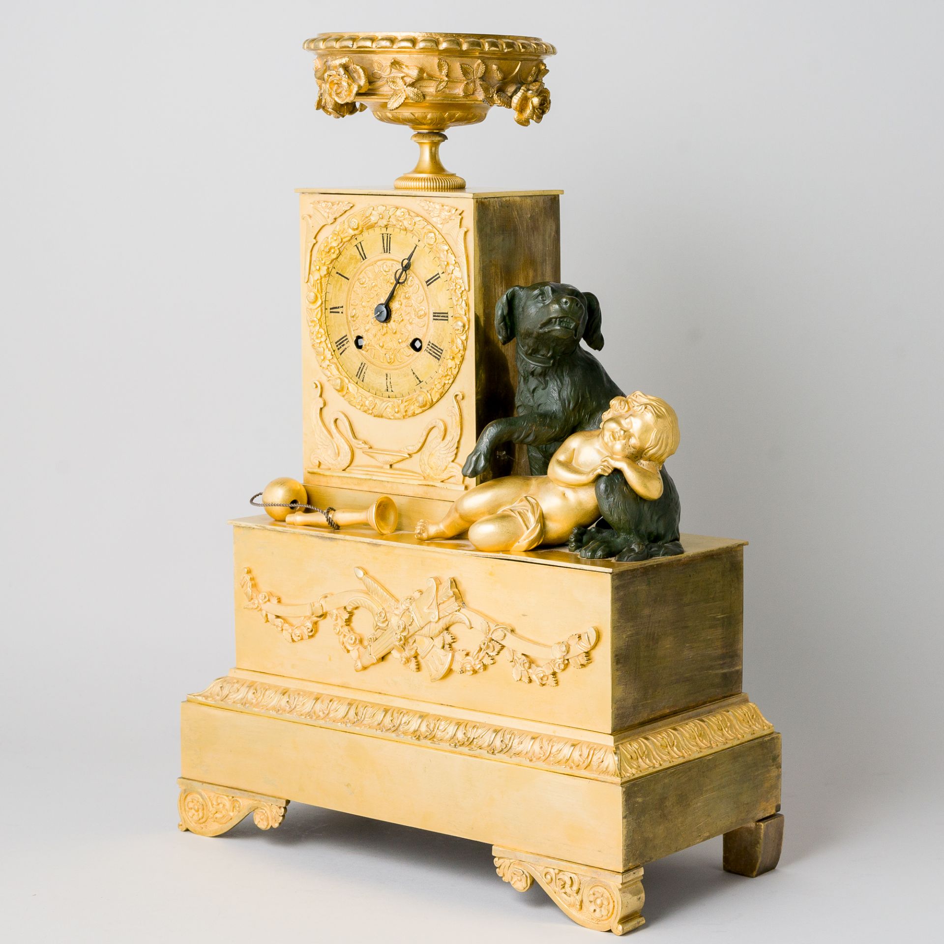 Sehr feine Empire Pendule mit Bronze, Leroux a Paris, Frankreich um 1815 - Image 2 of 10