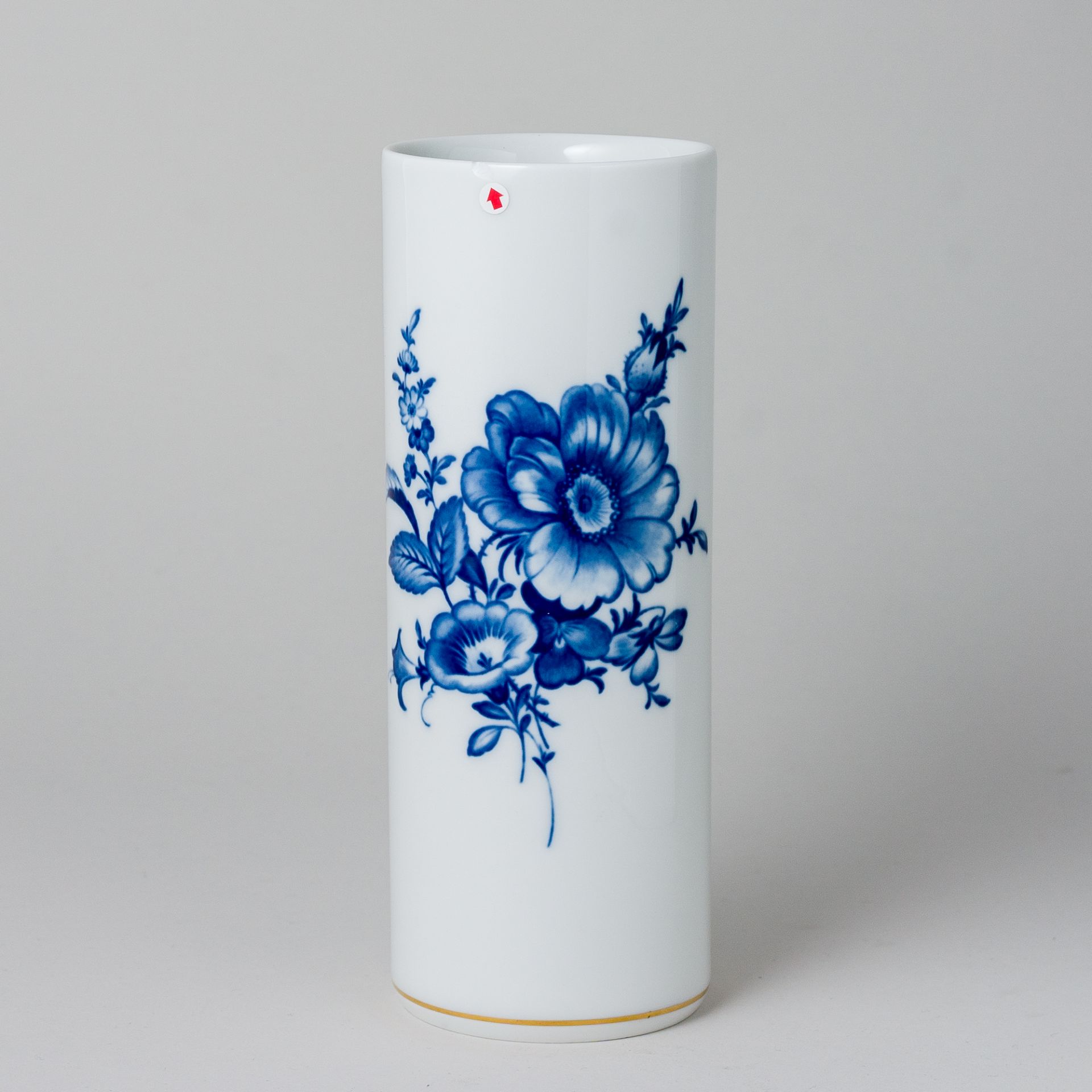 Meissen Vase 17 cm Blaue Blume 2. Wahl