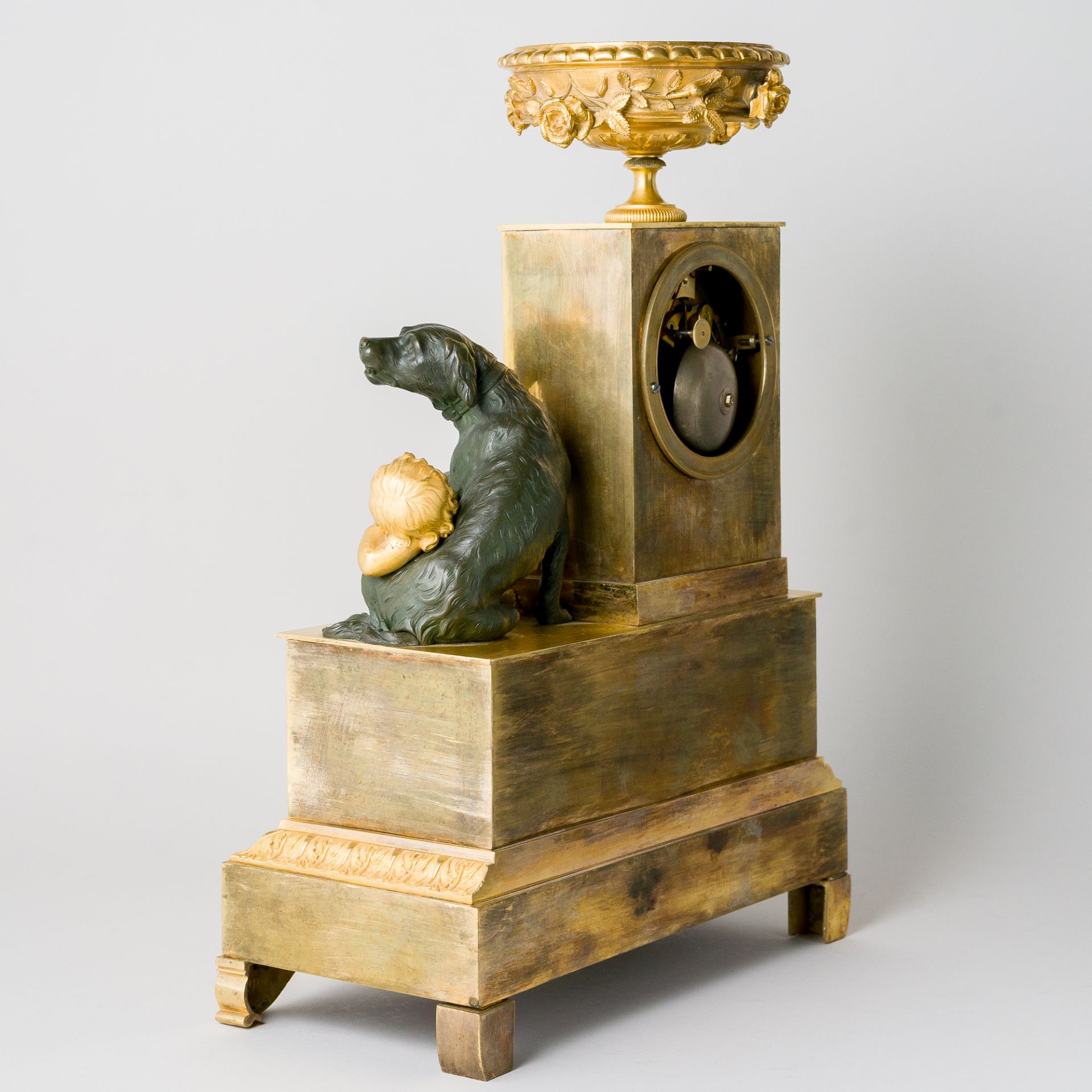 Sehr feine Empire Pendule mit Bronze, Leroux a Paris, Frankreich um 1815 - Bild 3 aus 10