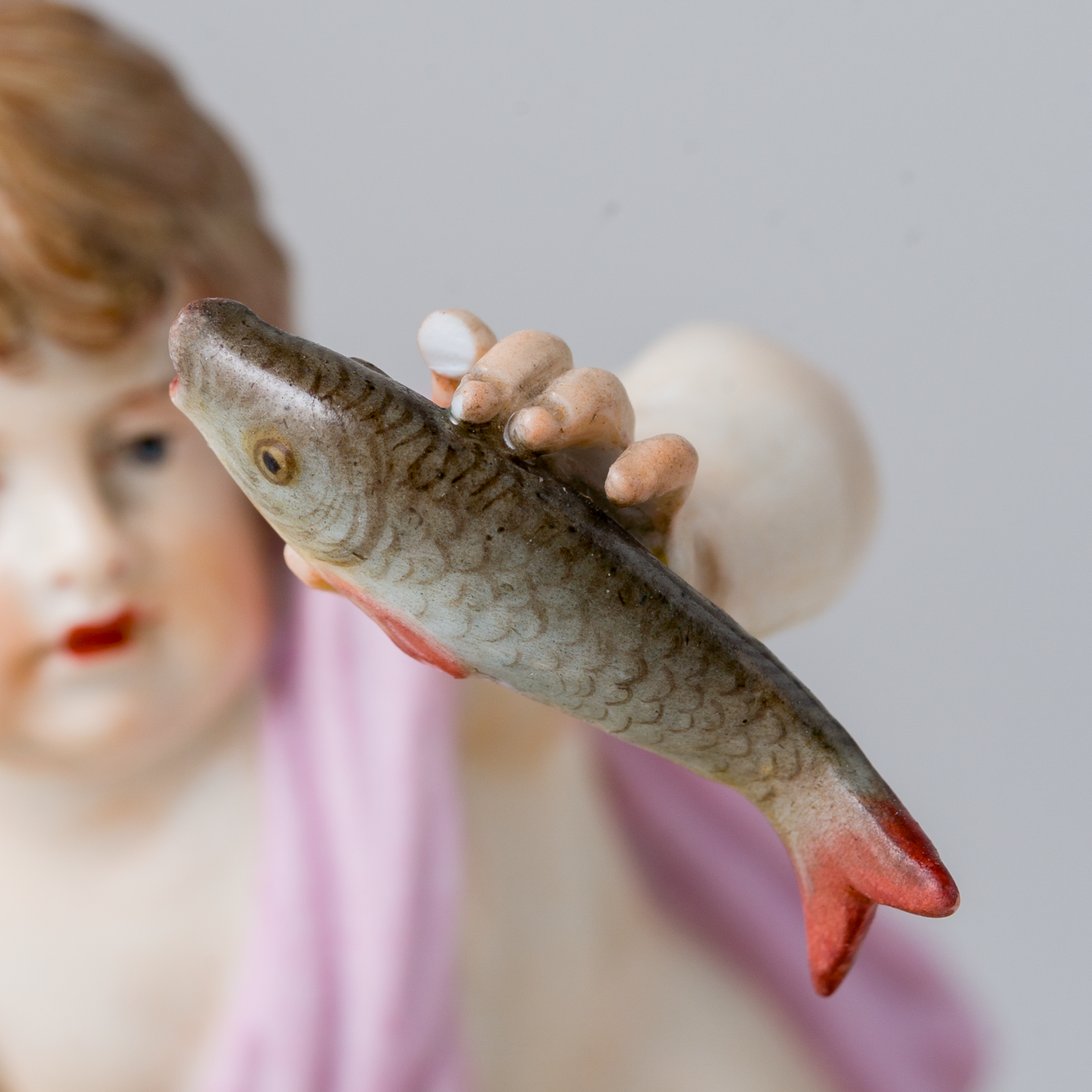 Meissen Figur Putto Keandler Kind Reuse Fische Allegorie Wasser 1. Wahl Knaufzeit - Bild 8 aus 12