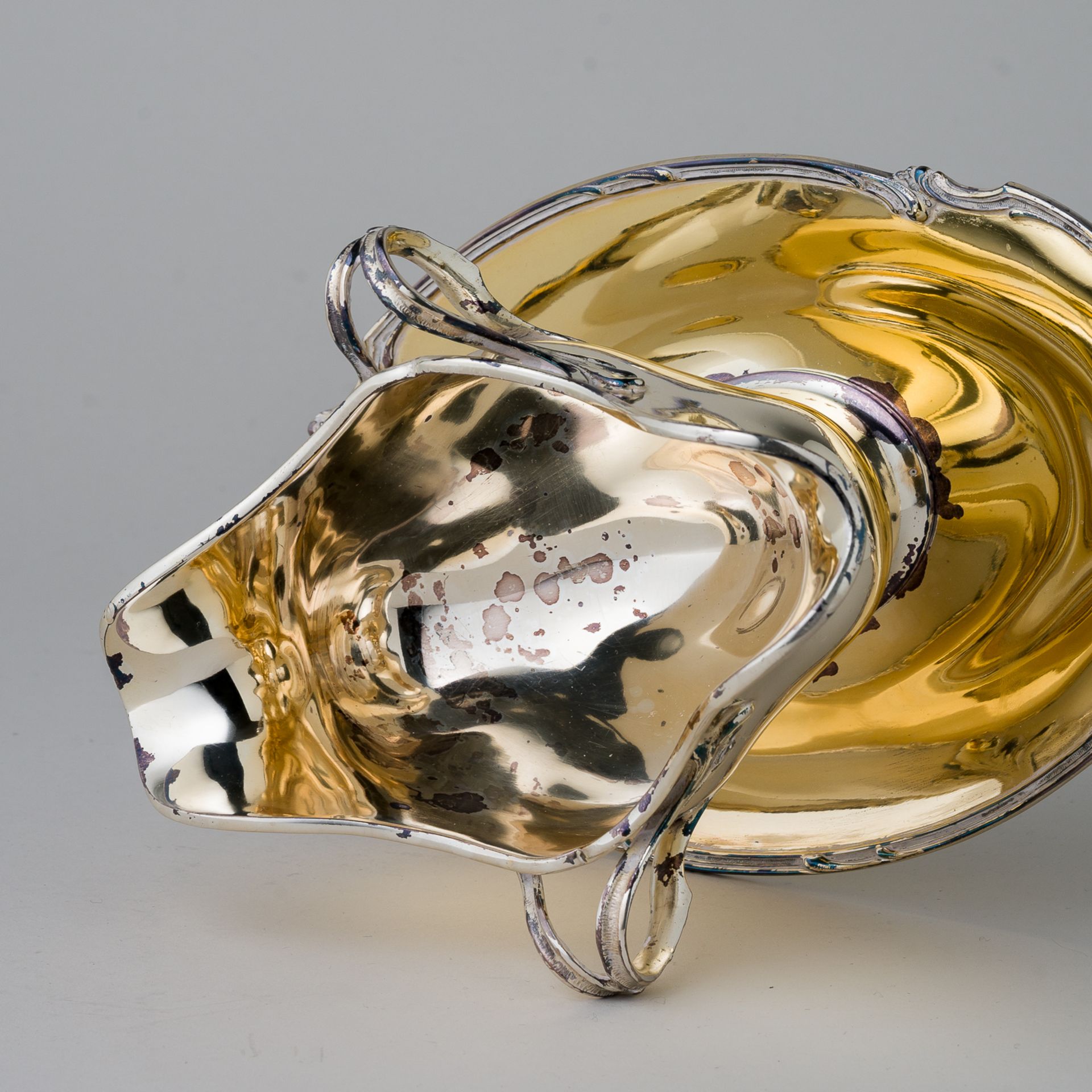 Silber Sauciere vergoldet Freytag 564 g 800er Silber - Bild 6 aus 8