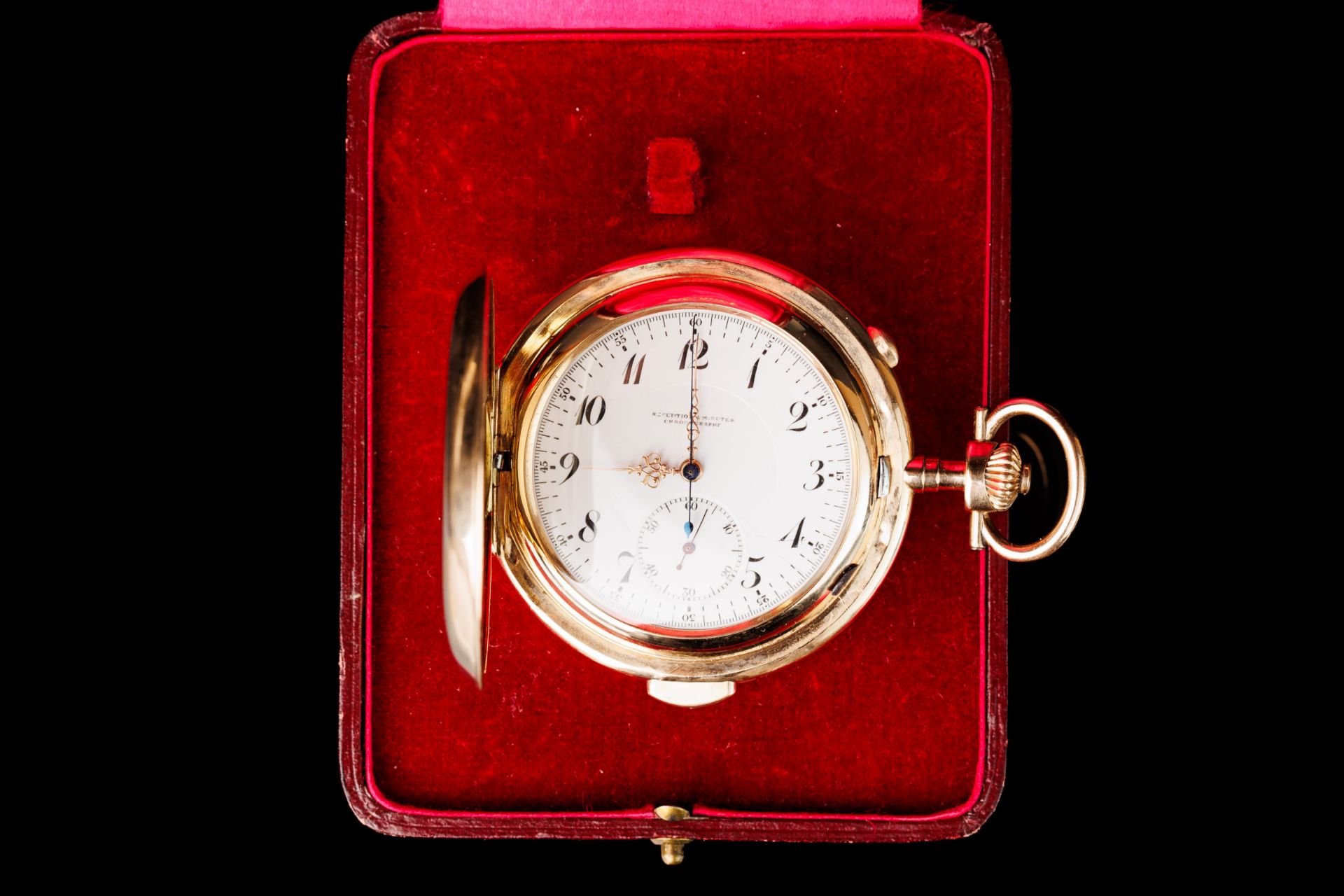 Antique Gold Pocket Watch with Chime in a Case. Geneva. Switzerland. - Image 5 of 9