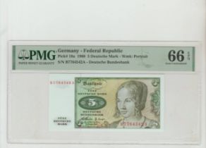 Germany, 5 Deutsche Mark, 1960 year, PMG 66