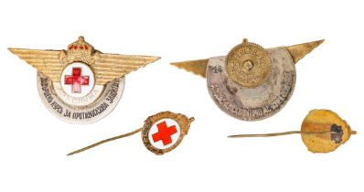 Two Kingdom Bulgaria WW2 Air Force Medic Wing Badges