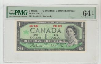 Canada, 1 Dollar, 1967 year, PMG 64