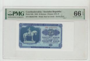 Czechoslovakia/Socialist Republic, 25 Korun, 1953 year, PMG 66