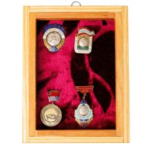 Framed Collection of 4 Badges