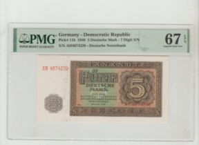 Germany, 5 Deutsche Mark, 1948 year, PMG 67
