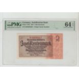 Germany, 2 Rentenmark, 1937 year, PMG 64