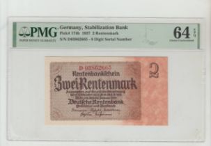 Germany, 2 Rentenmark, 1937 year, PMG 64